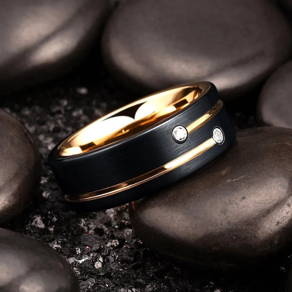 Jewelry 8mm Black Polished Ring Size ONE SIZE - 5 Thumbnail