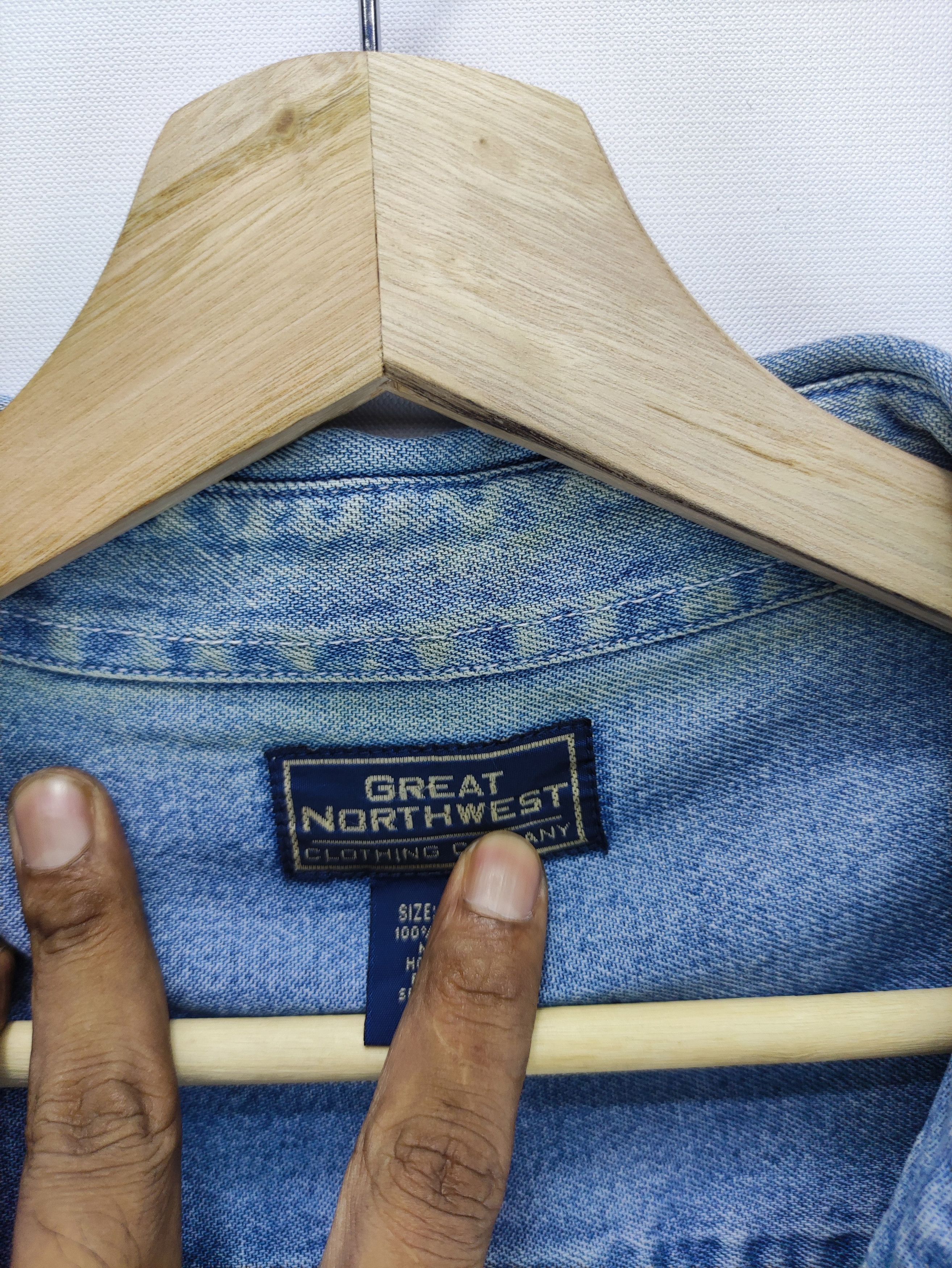 Great Northwest Vintage Great Northwest Denim Short Shirt Button Up Size US XXL / EU 58 / 5 - 4 Thumbnail