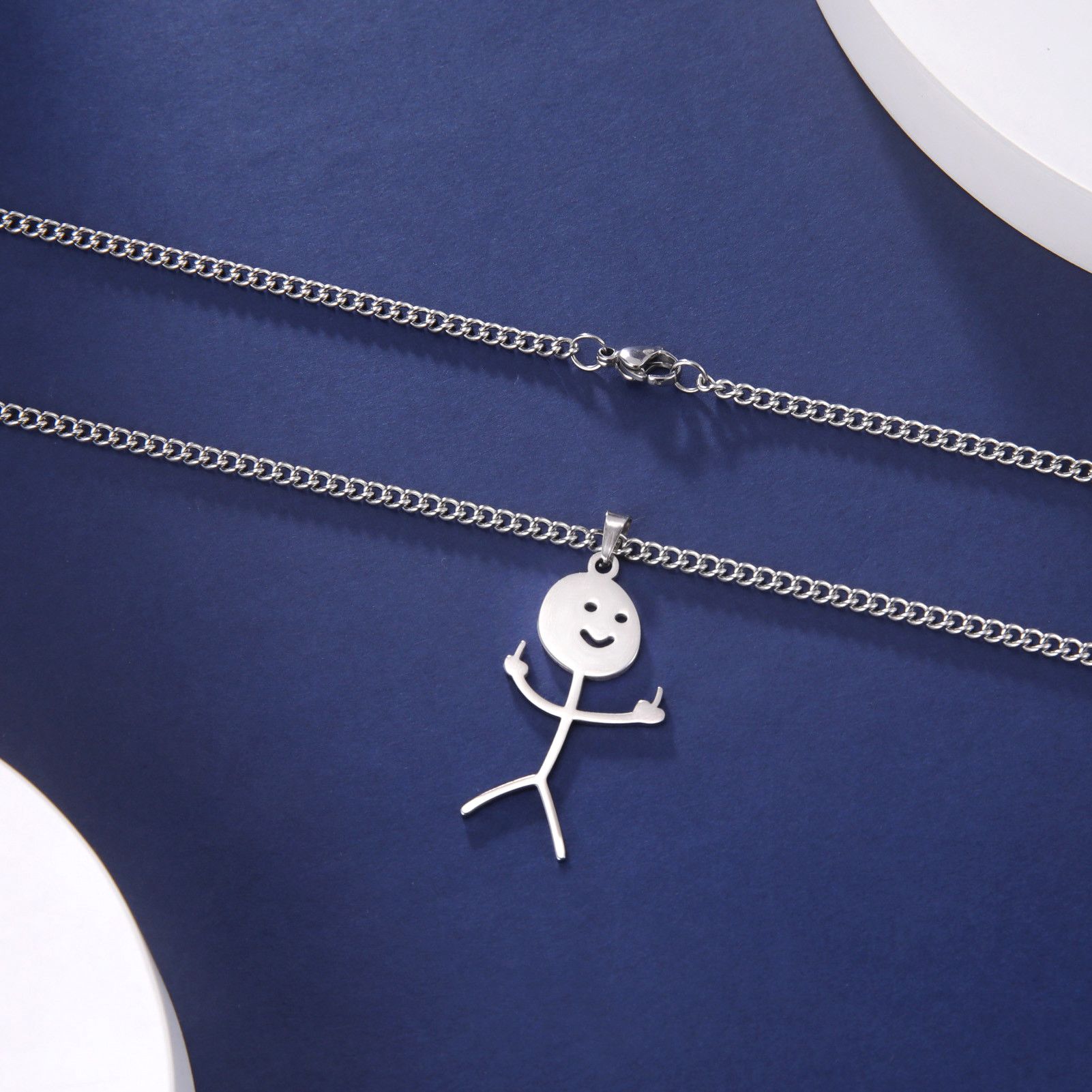 Jewelry Fuxk You Simple Middle Finger Pendant Necklace Size ONE SIZE - 2 Thumbnail