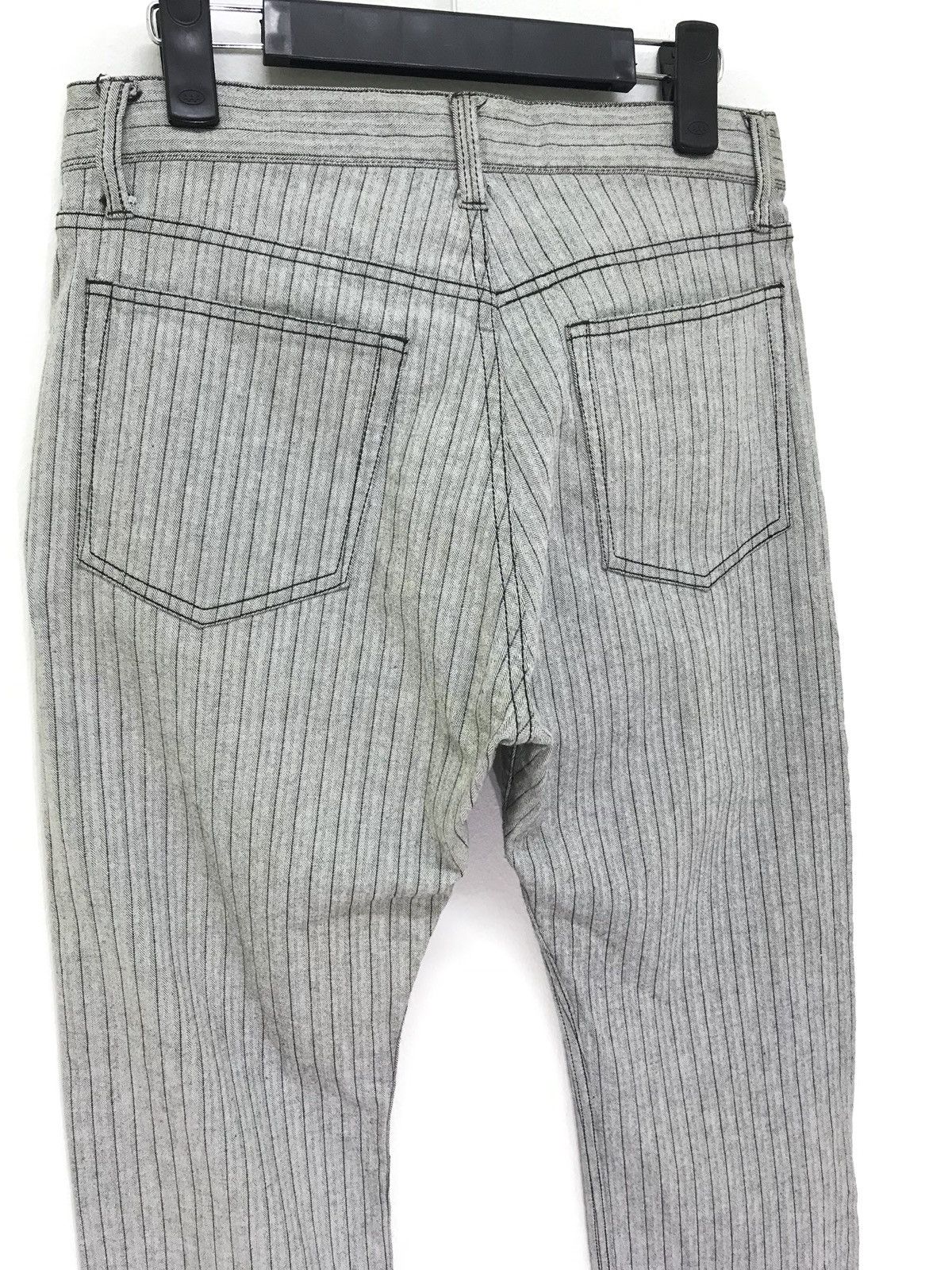 Japanese Brand Root Three Pinstriped Pant Herringbones Stretch Regular Size US 29 - 7 Thumbnail