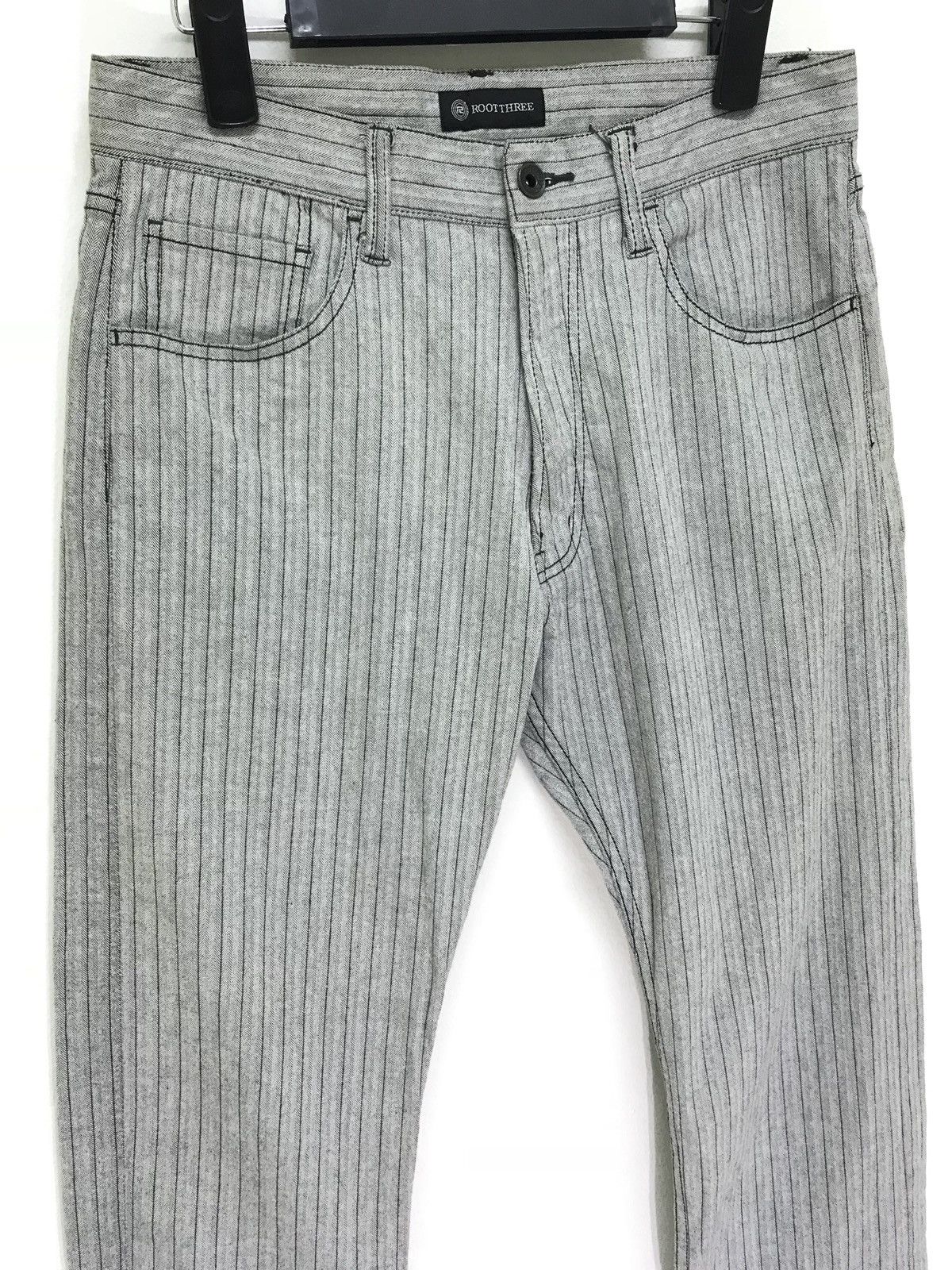 Root Three Pinstriped Pant Herringbones Stretch Regular