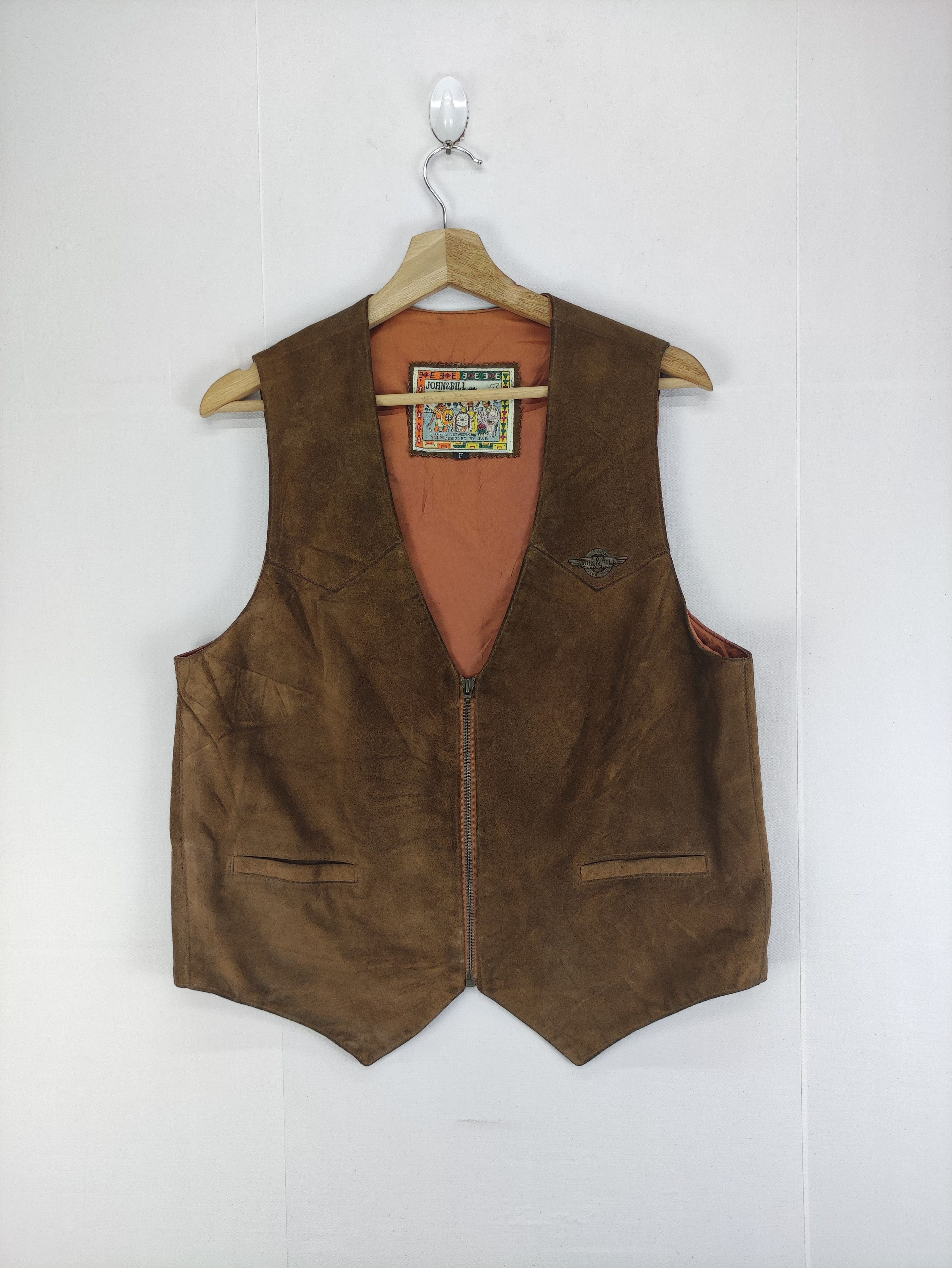 Leather Vintage John&Bill Leather Vest Zipper Size US M / EU 48-50 / 2 - 1 Thumbnail