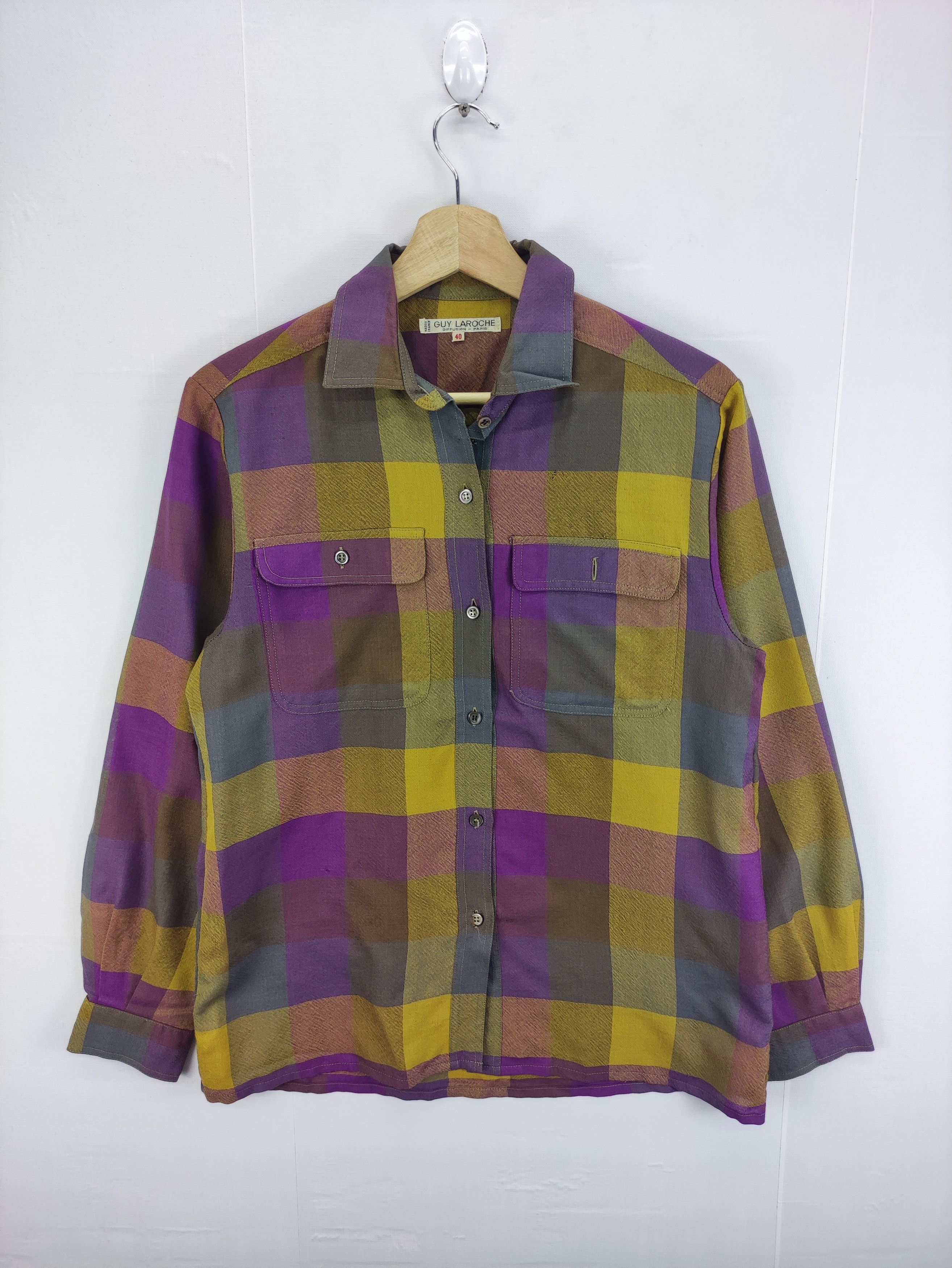 Guy Laroche Vintage Guy Laroche Plaid Long Sleeve Shirt Button Up Size US M / EU 48-50 / 2 - 1 Thumbnail