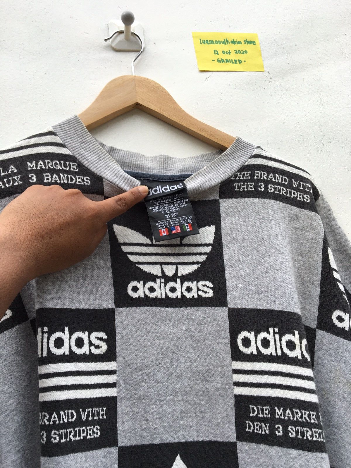Adidas Rare Adidas Big Logo Spellout Streetwear Sweatshirt Size US XL / EU 56 / 4 - 9 Thumbnail
