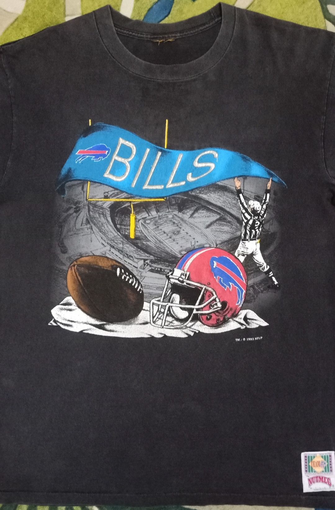 NFL × Nutmeg × Vintage Vintage 90s NFL Buffalo Bills T-shirt Size US L / EU 52-54 / 3 - 4 Thumbnail