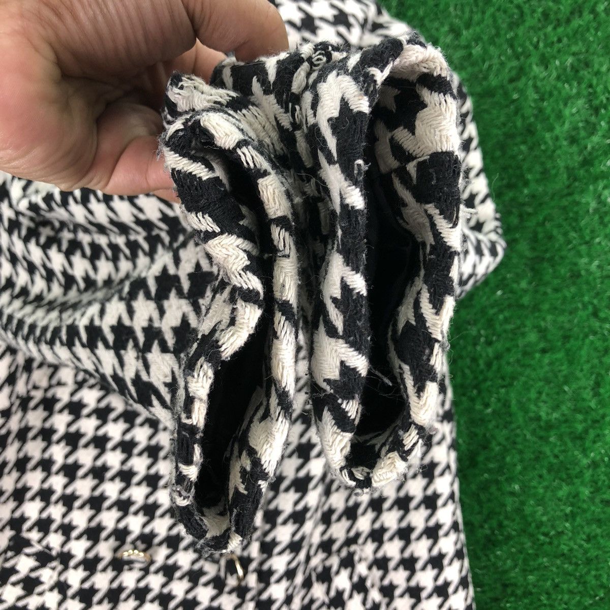 Japanese Brand Vintage 90's Houndstooth Women Jacket Avant Garde Style Size S / US 4 / IT 40 - 10 Thumbnail