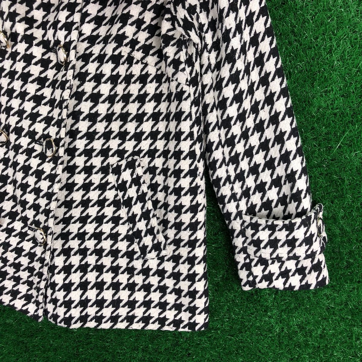 Japanese Brand Vintage 90's Houndstooth Women Jacket Avant Garde Style Size S / US 4 / IT 40 - 3 Thumbnail