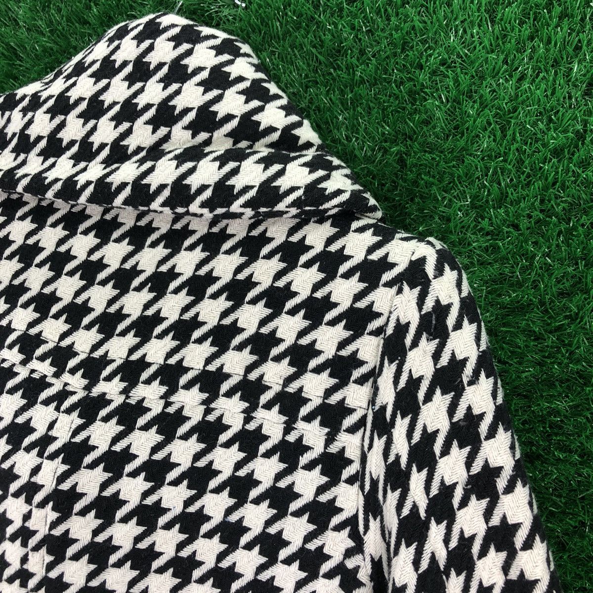 Japanese Brand Vintage 90's Houndstooth Women Jacket Avant Garde Style Size S / US 4 / IT 40 - 5 Thumbnail