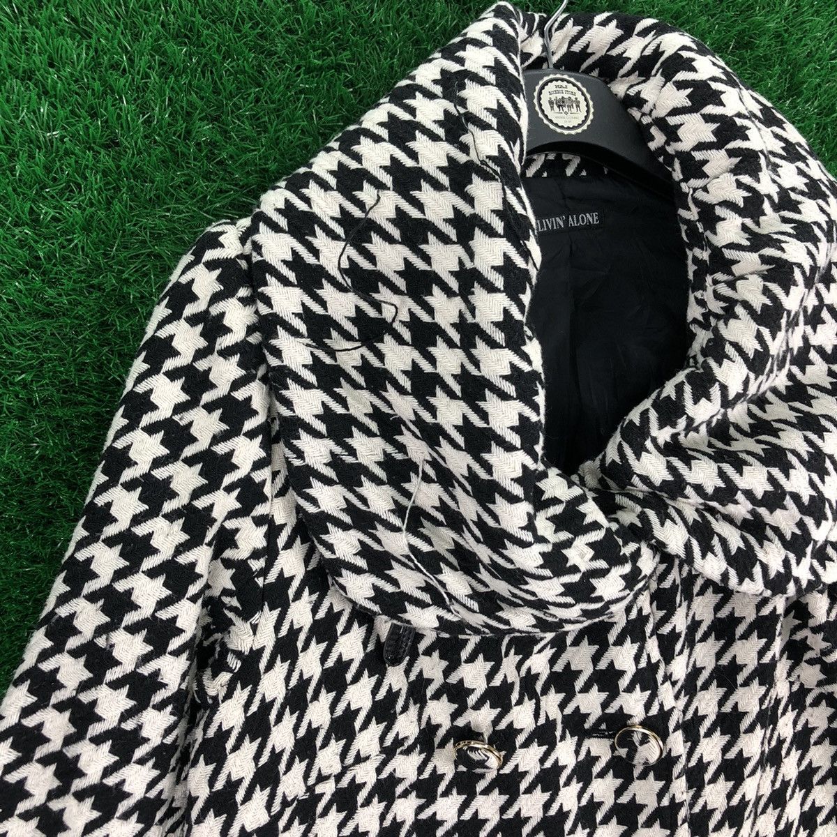 Japanese Brand Vintage 90's Houndstooth Women Jacket Avant Garde Style Size S / US 4 / IT 40 - 2 Thumbnail