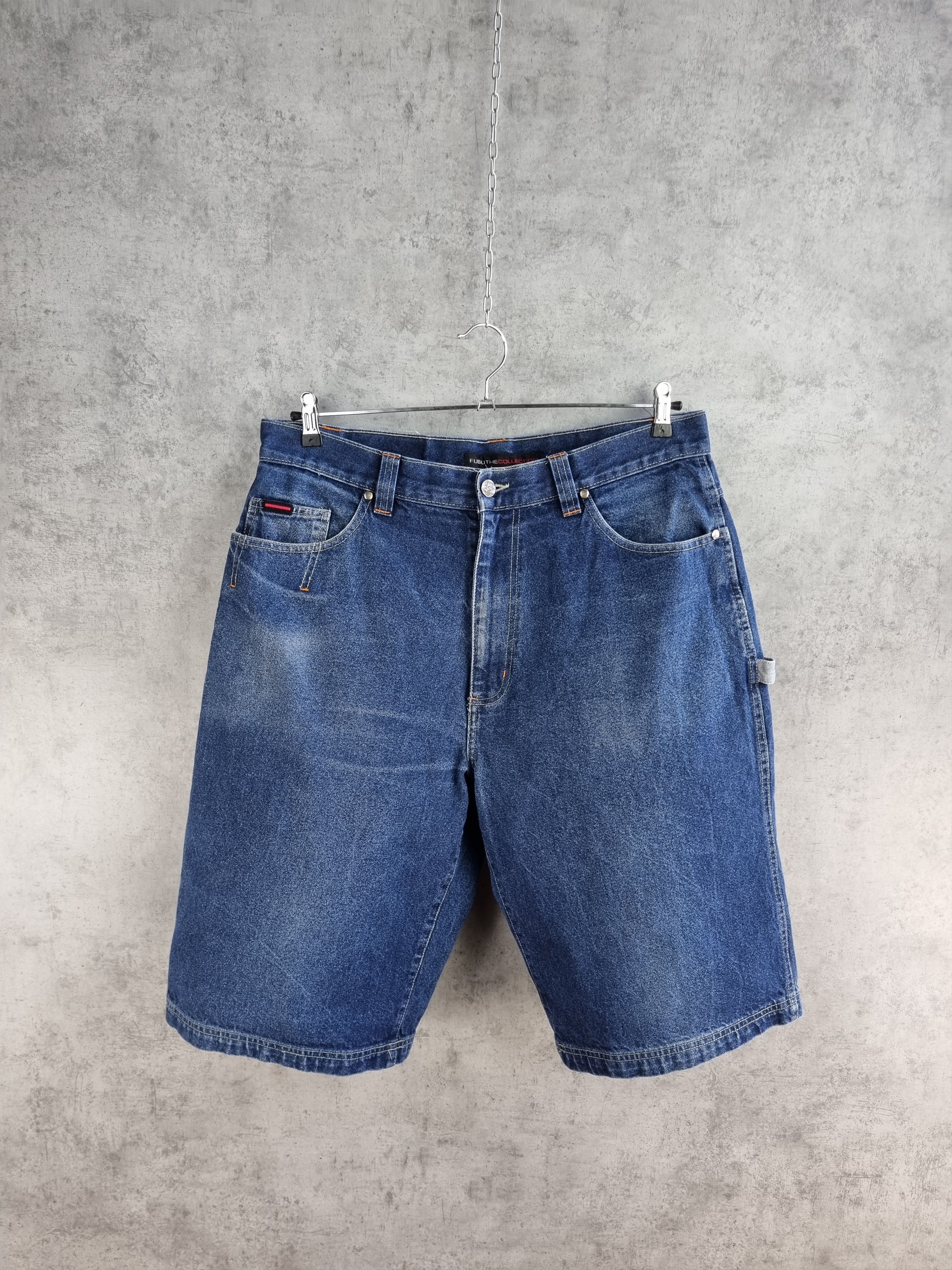 Fubu 90s FUBU Vintage Patch work Denim Rap Shorts Wutang Size US 38 / EU 54 - 2 Thumbnail