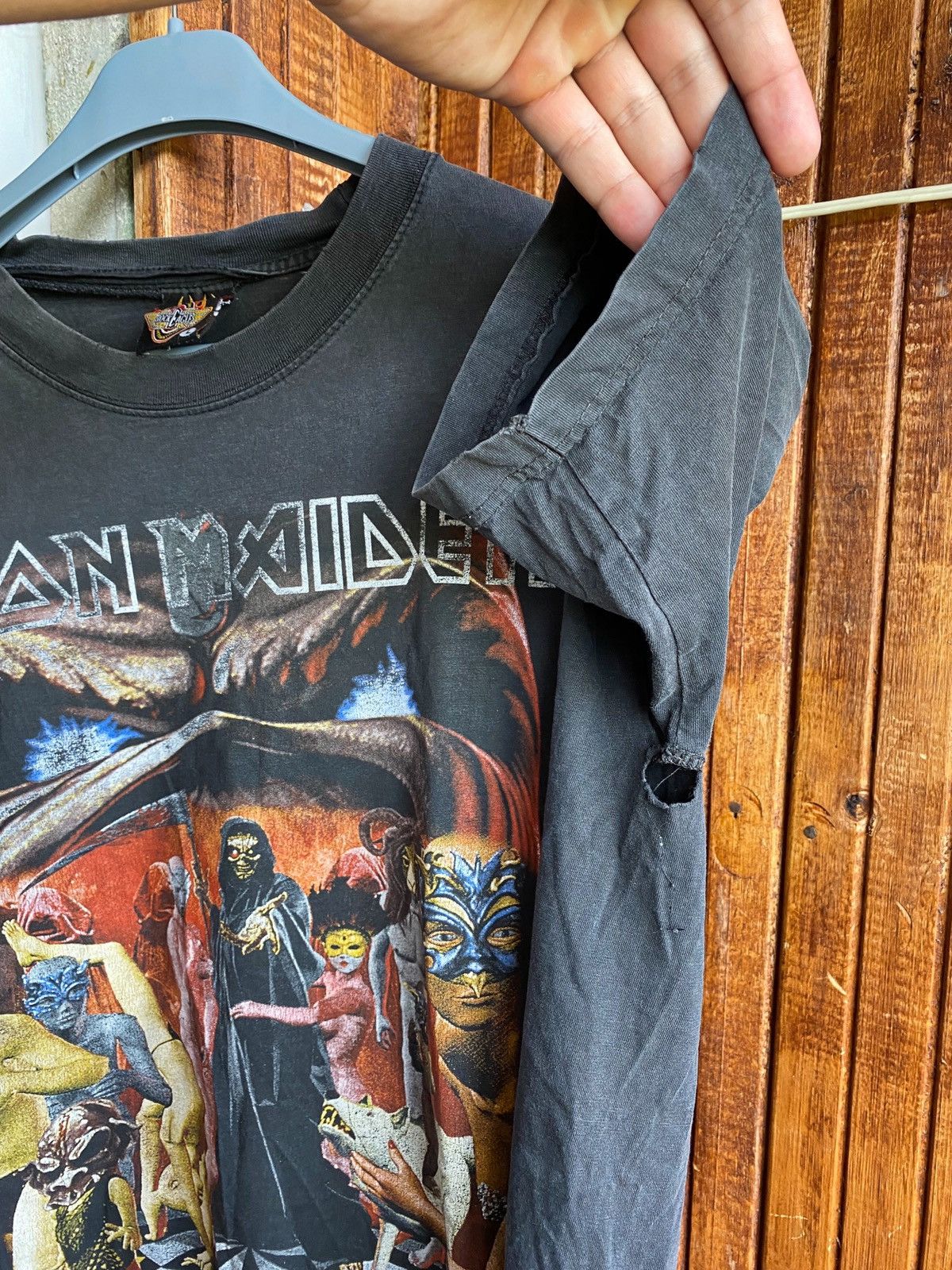 Iron Maiden × Vintage Vintage 90s Iron Maiden Rock T-Shirt Size US L / EU 52-54 / 3 - 6 Thumbnail