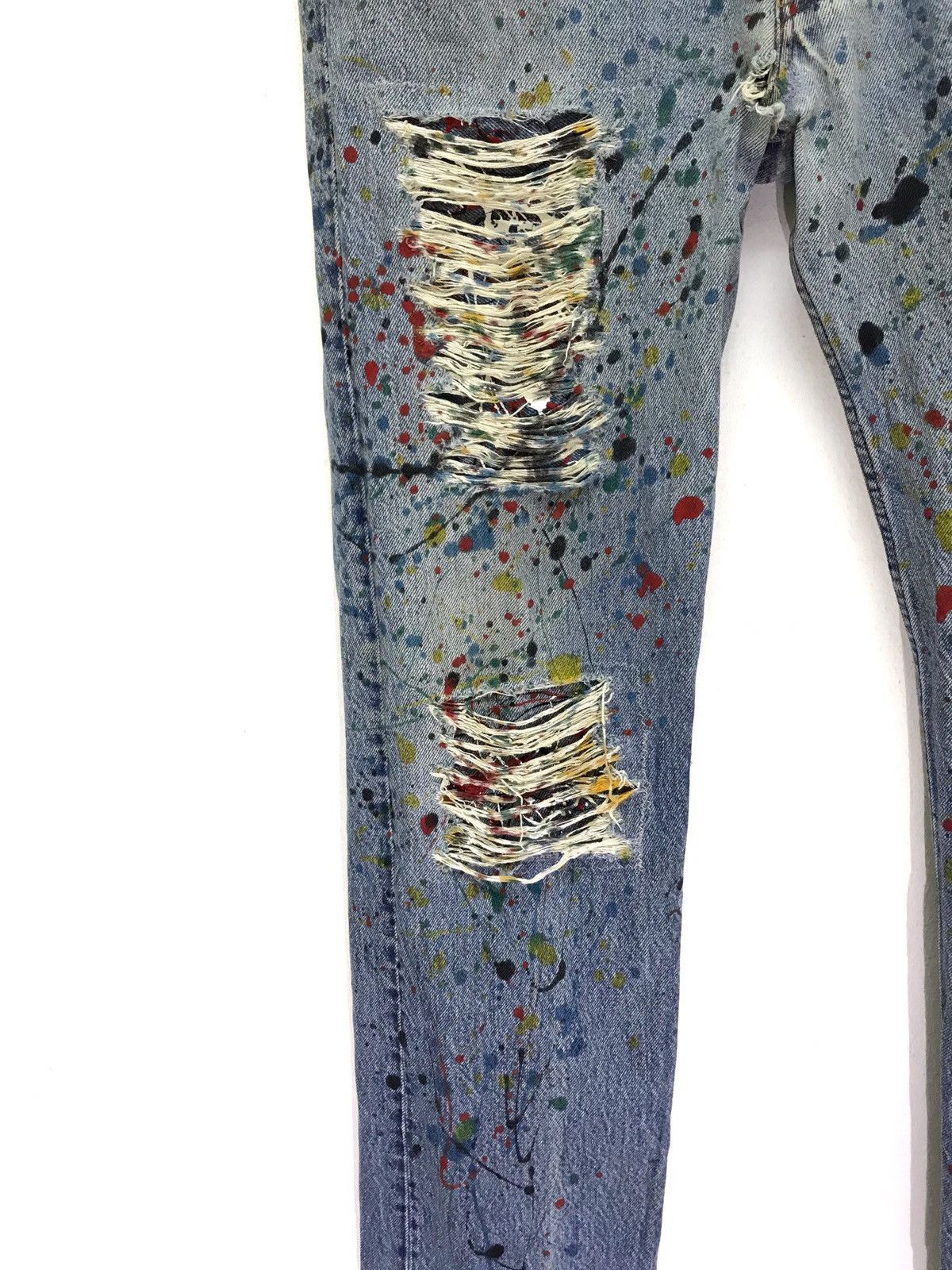 Levi's Vintage Clothing 💖 Vtg Levi’s 501 Remake Paint Splashed Distressed Regular Size US 32 / EU 48 - 3 Thumbnail