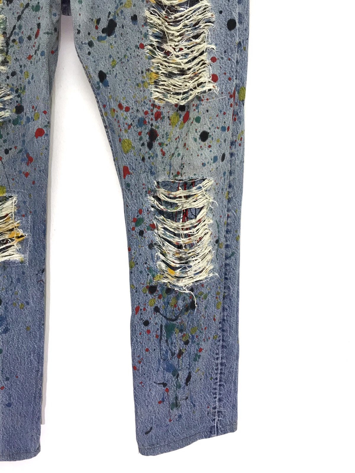 Levi's Vintage Clothing 💖 Vtg Levi’s 501 Remake Paint Splashed Distressed Regular Size US 32 / EU 48 - 2 Thumbnail