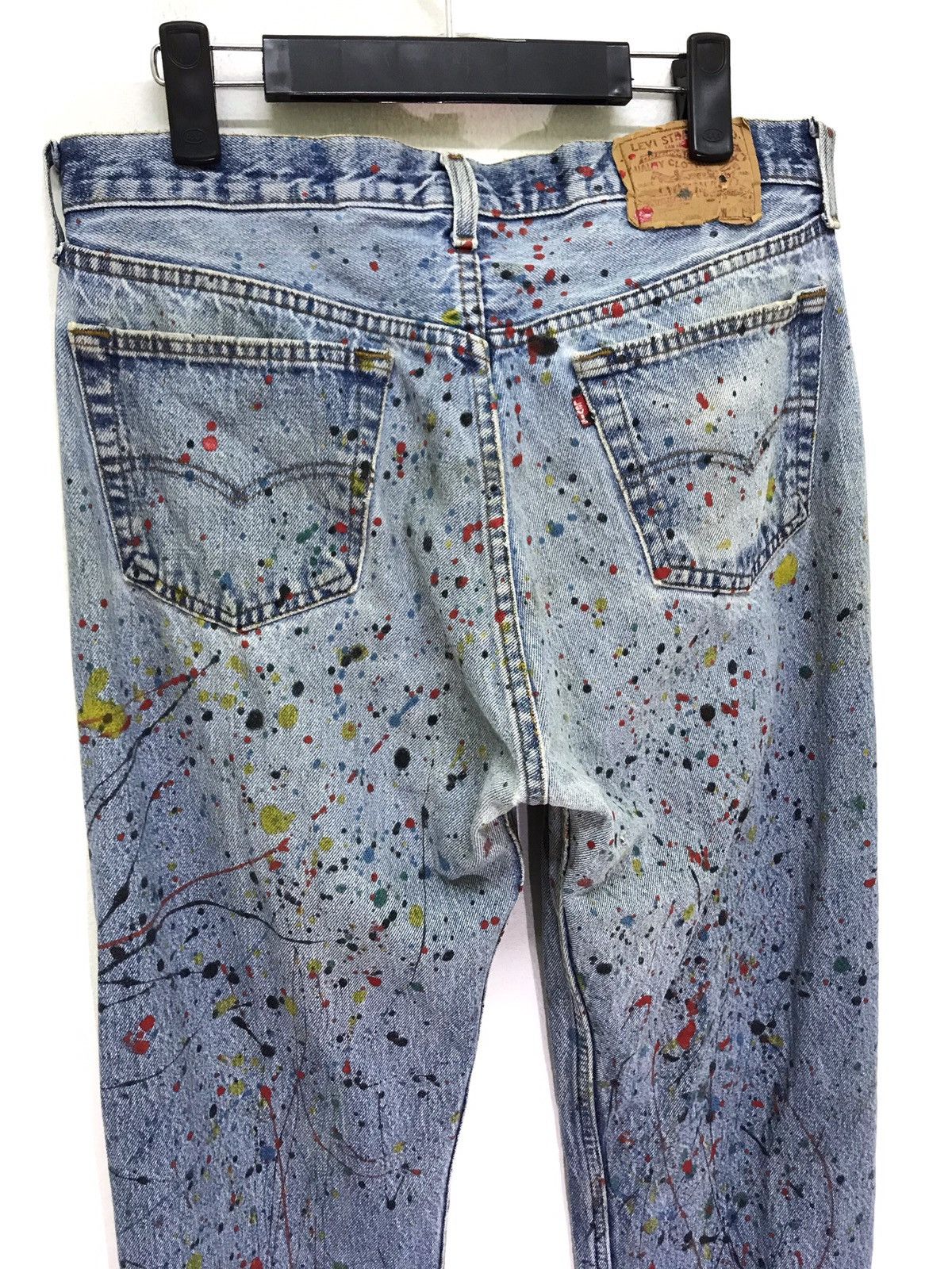 Levi's Vintage Clothing 💖 Vtg Levi’s 501 Remake Paint Splashed Distressed Regular Size US 32 / EU 48 - 10 Thumbnail