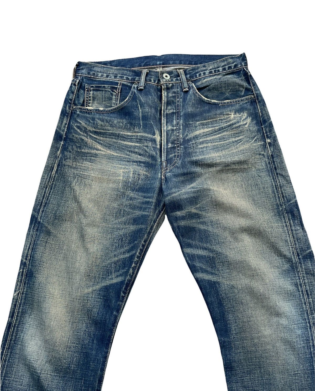 Levi's Vintage Levis 501 E 1944 2004 Aging Faded Wash Denim Size US 32 / EU 48 - 3 Thumbnail