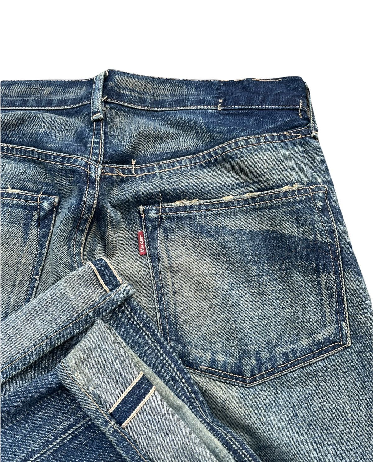Levi's Vintage Levis 501 E 1944 2004 Aging Faded Wash Denim Size US 32 / EU 48 - 15 Thumbnail