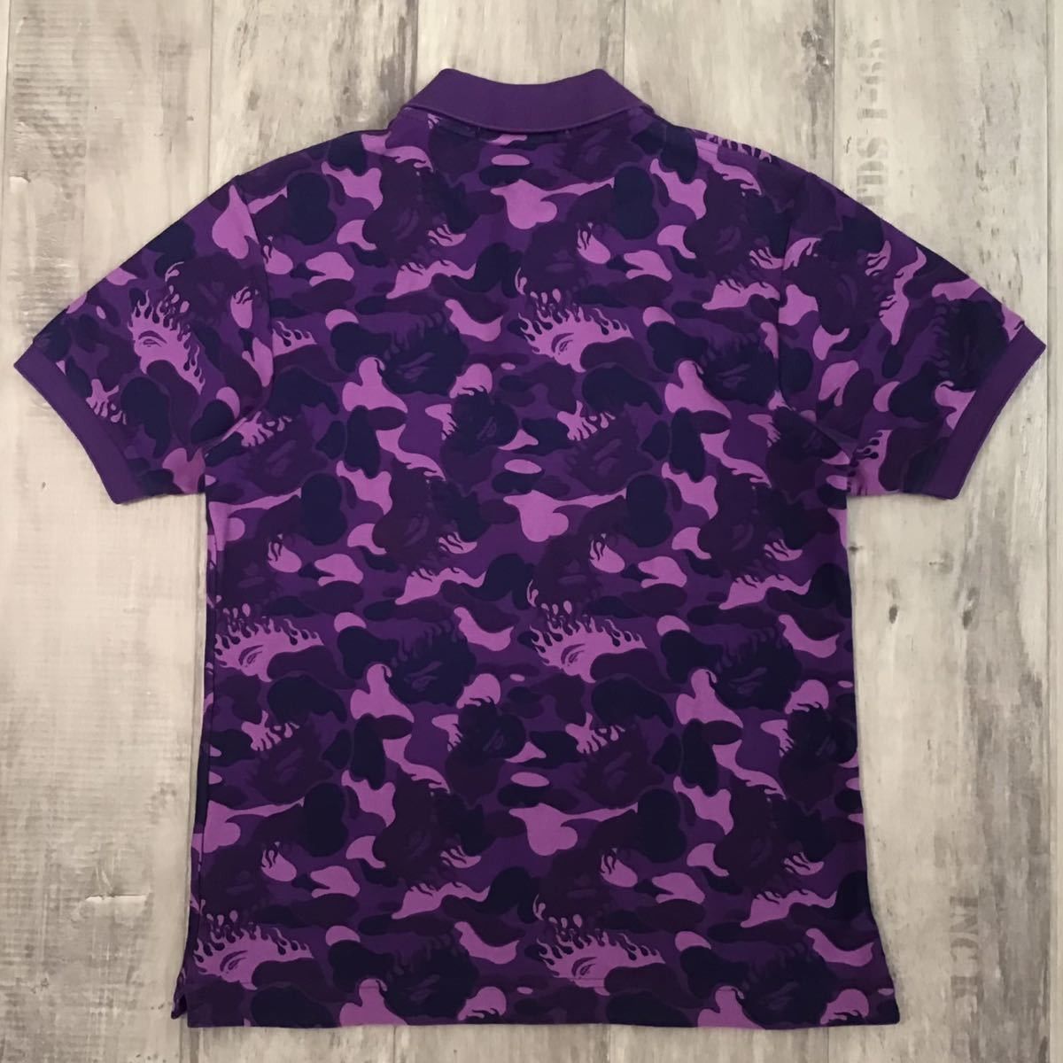 Bape BAPE fire camo polo shirt purple camo flame Size US S / EU 44-46 / 1 - 2 Thumbnail