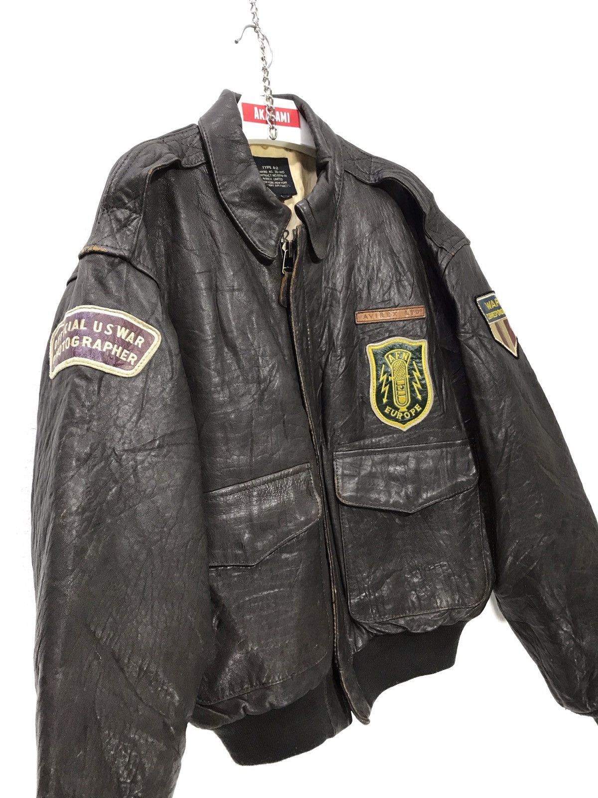 Avirex 🛩 Vtg 90s/80s Avirex Type A-2 Leather Jacket US Army 25🟩 Size US M / EU 48-50 / 2 - 3 Thumbnail