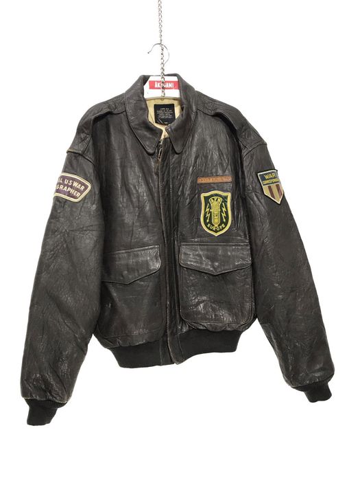 Vintage 🛩 Vtg 90s/80s Avirex Type A-2 Leather Jacket US Army 25