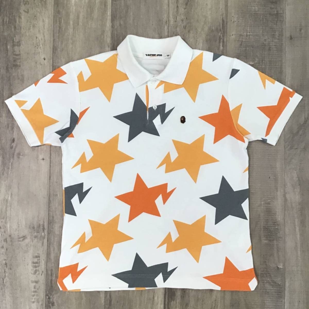 image of Fukuoka Limited Color Star Polo Shirt Bape Sta Ape Nigo in White, Men's (Size Small)