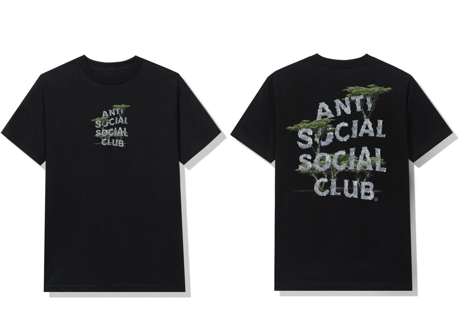 Anti Social Social Club × Members Only DS member exclusive ASSC Trees Logo Retired Black Tee Bape Size US M / EU 48-50 / 2 - 1 Thumbnail