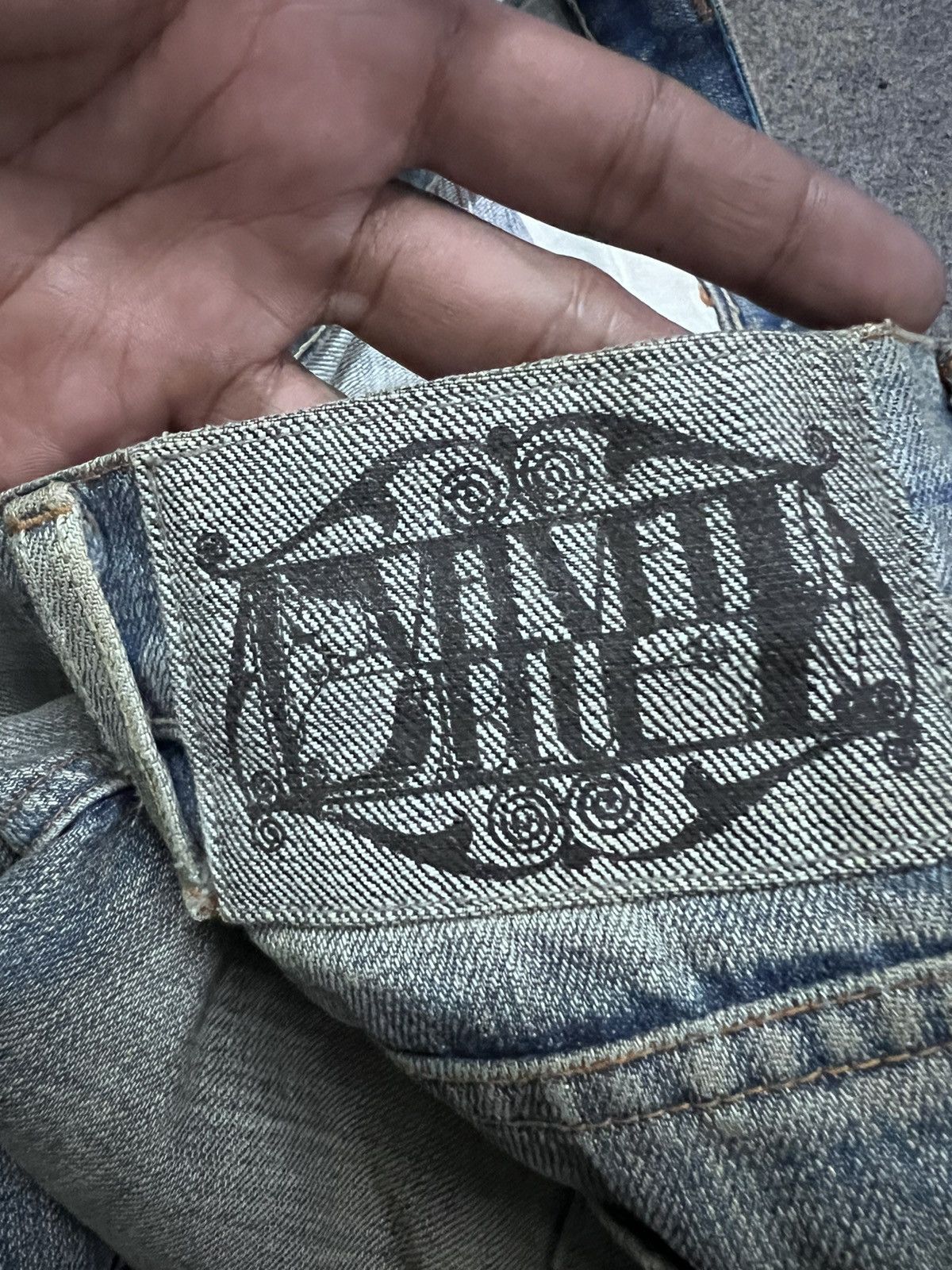 Japanese Brand × Vintage FLARED💥 VELL VET BLUE DISTRESSED DENIM PANT Size US 29 - 7 Thumbnail
