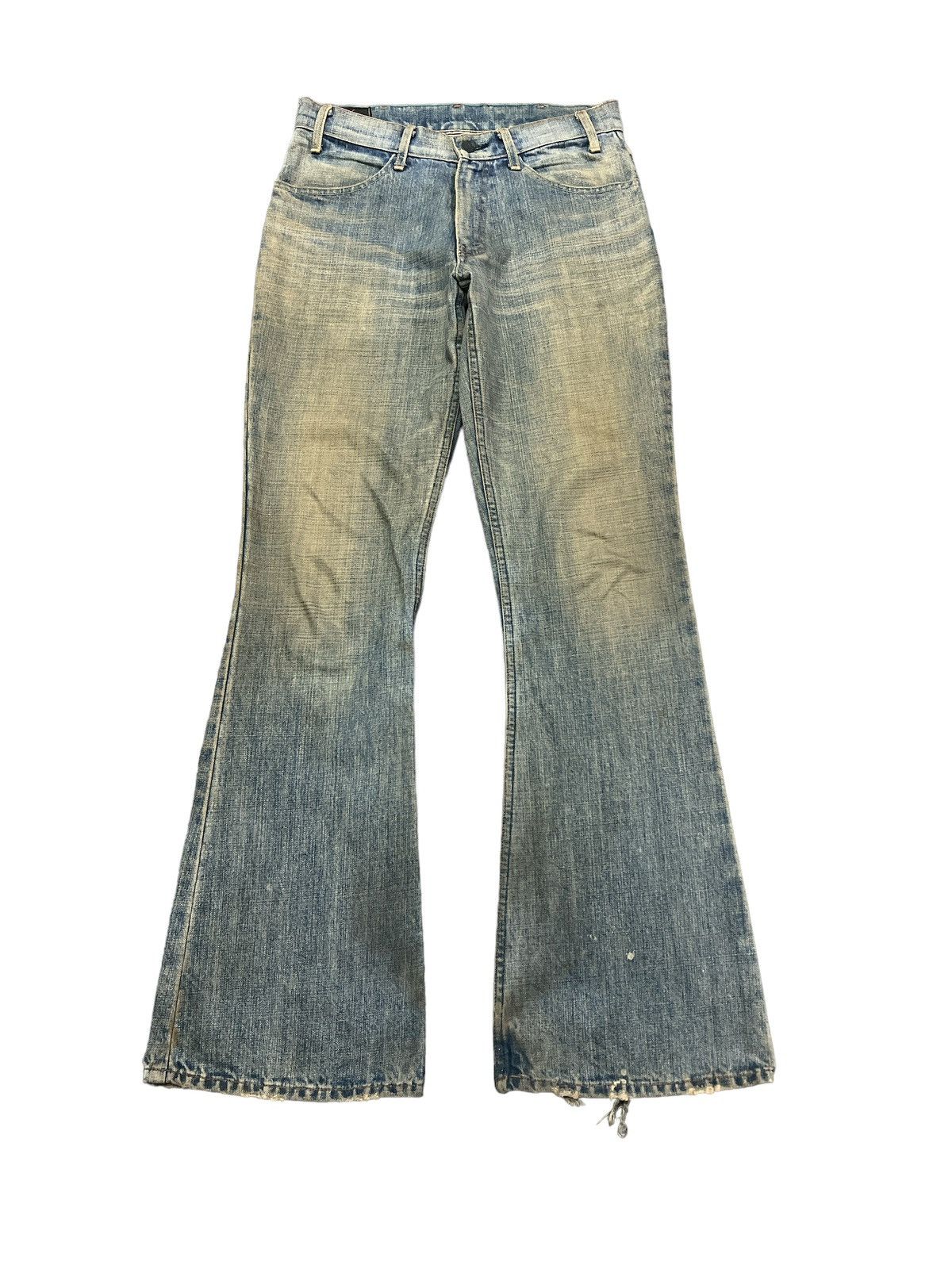 Japanese Brand × Vintage FLARED💥 VELL VET BLUE DISTRESSED DENIM PANT Size US 29 - 1 Thumbnail