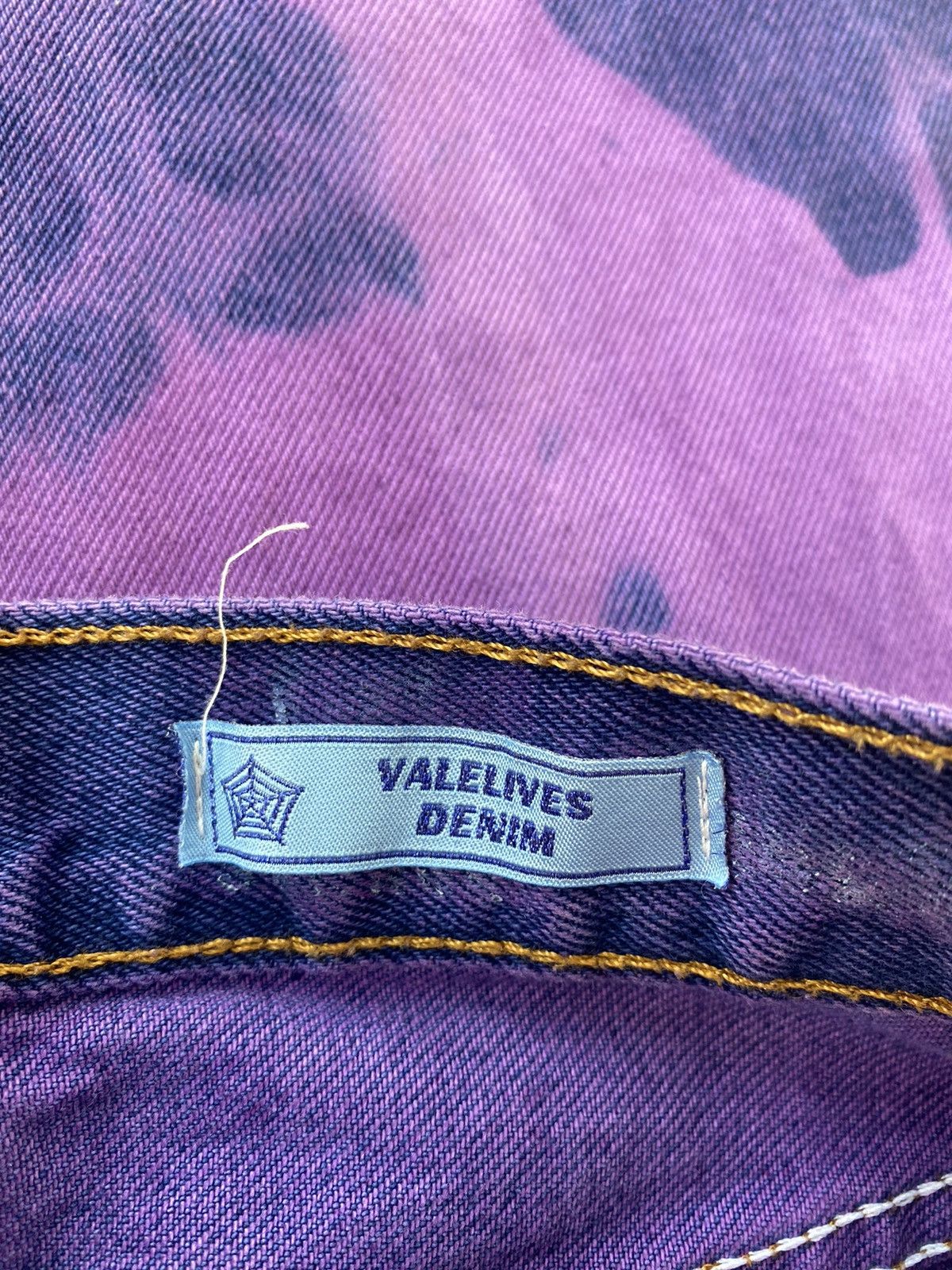 Vale Valelives Purple Tie Dye Stack Denim Jeans Sz. 30 🥣 Raw Size US 30 / EU 46 - 4 Thumbnail
