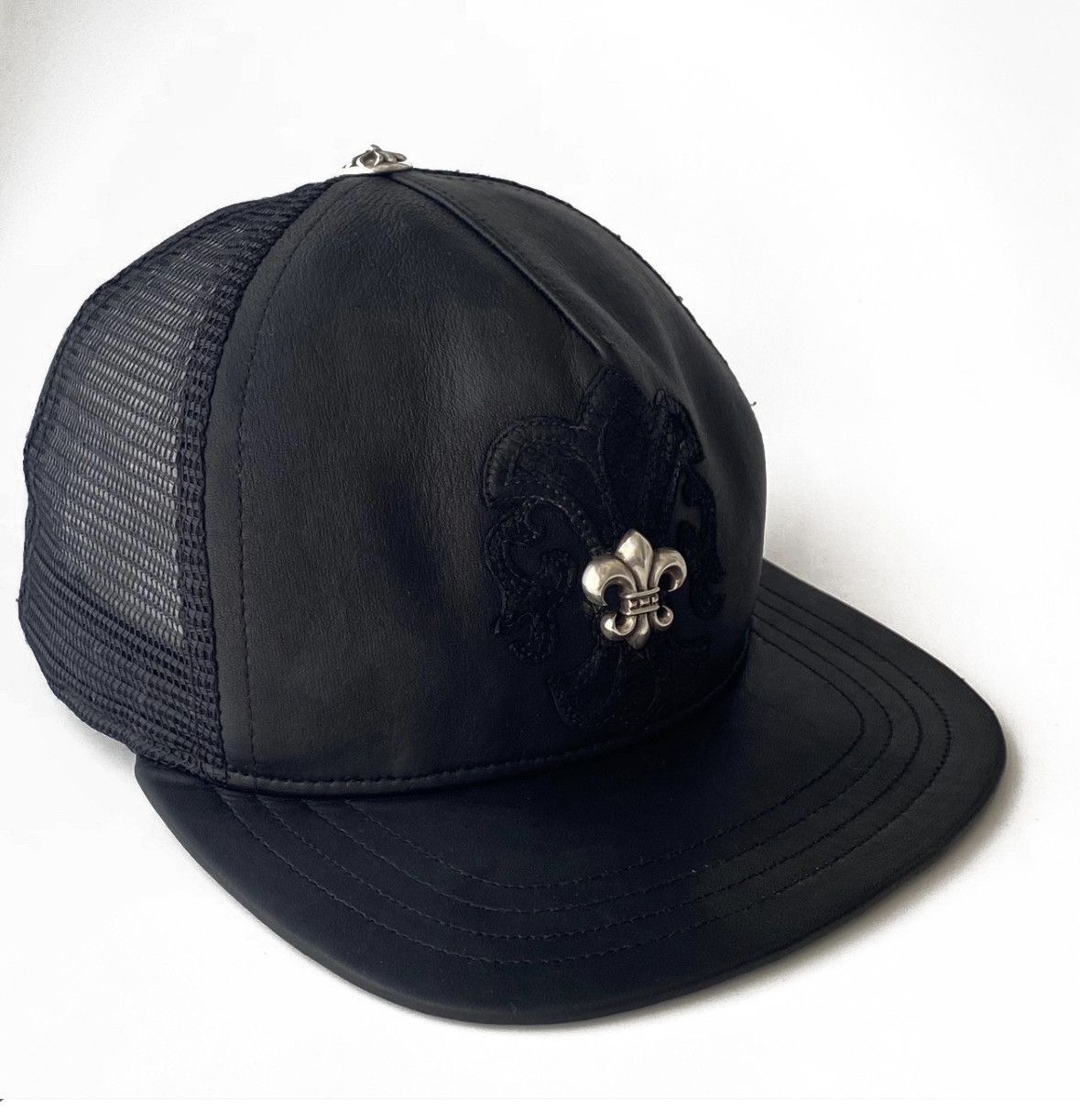 Chrome Hearts CHROME HEARTS LEATHER FLEUR CAP Size ONE SIZE - 4 Thumbnail