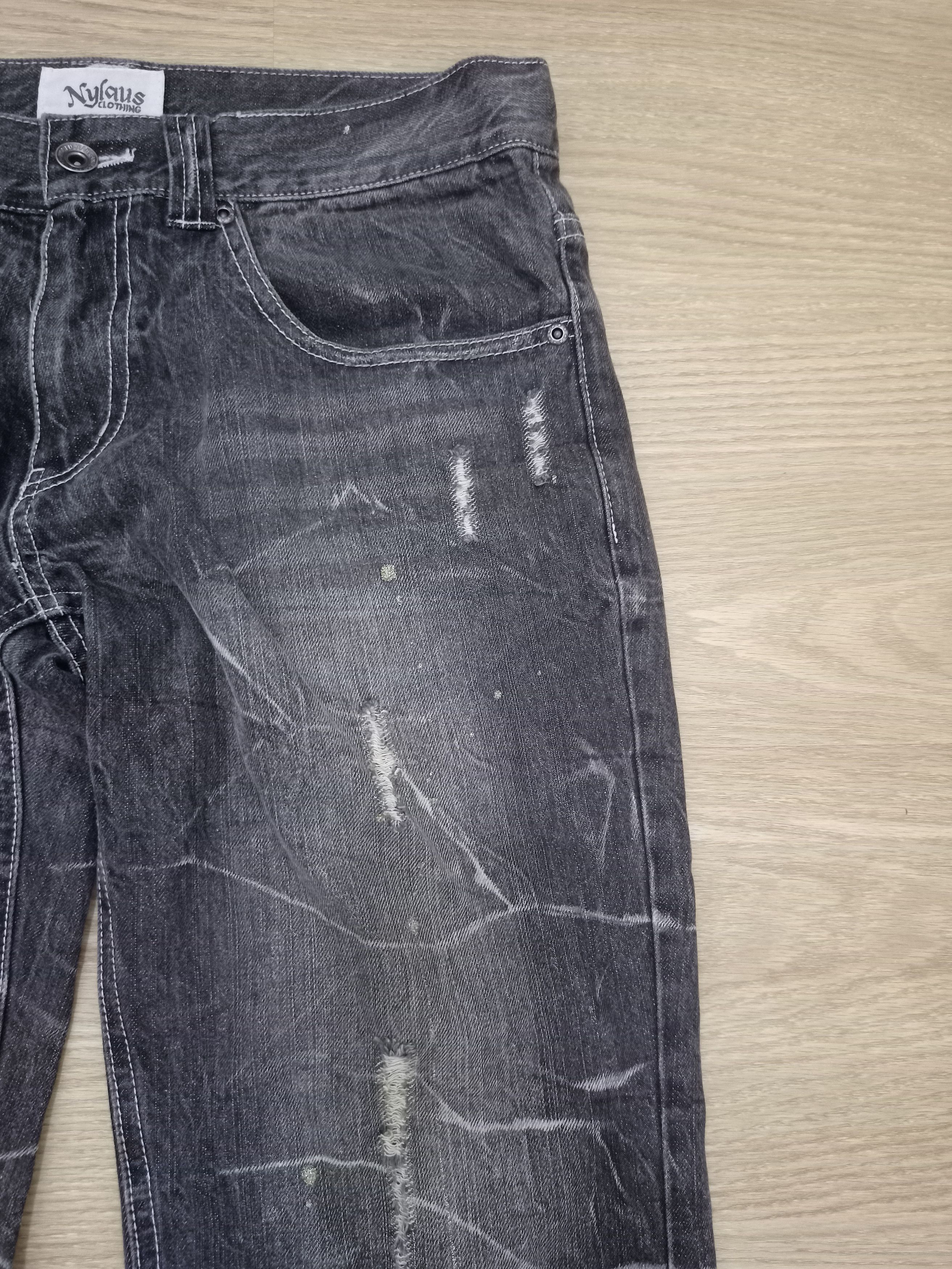Japanese Brand Vintage Nylaus Clothing Whiskered Flare Jeans Size US 32 / EU 48 - 3 Thumbnail
