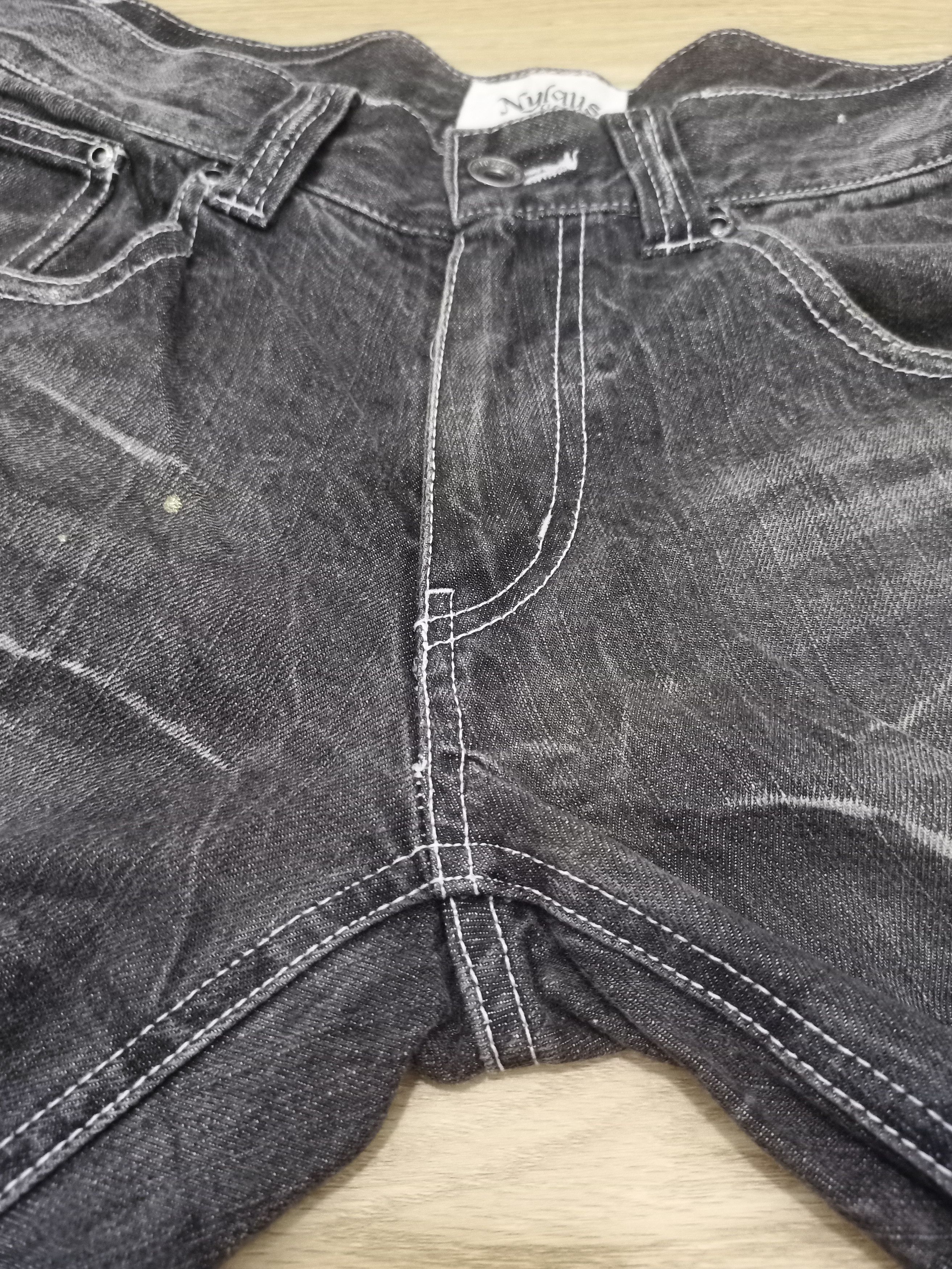 Japanese Brand Vintage Nylaus Clothing Whiskered Flare Jeans Size US 32 / EU 48 - 9 Thumbnail