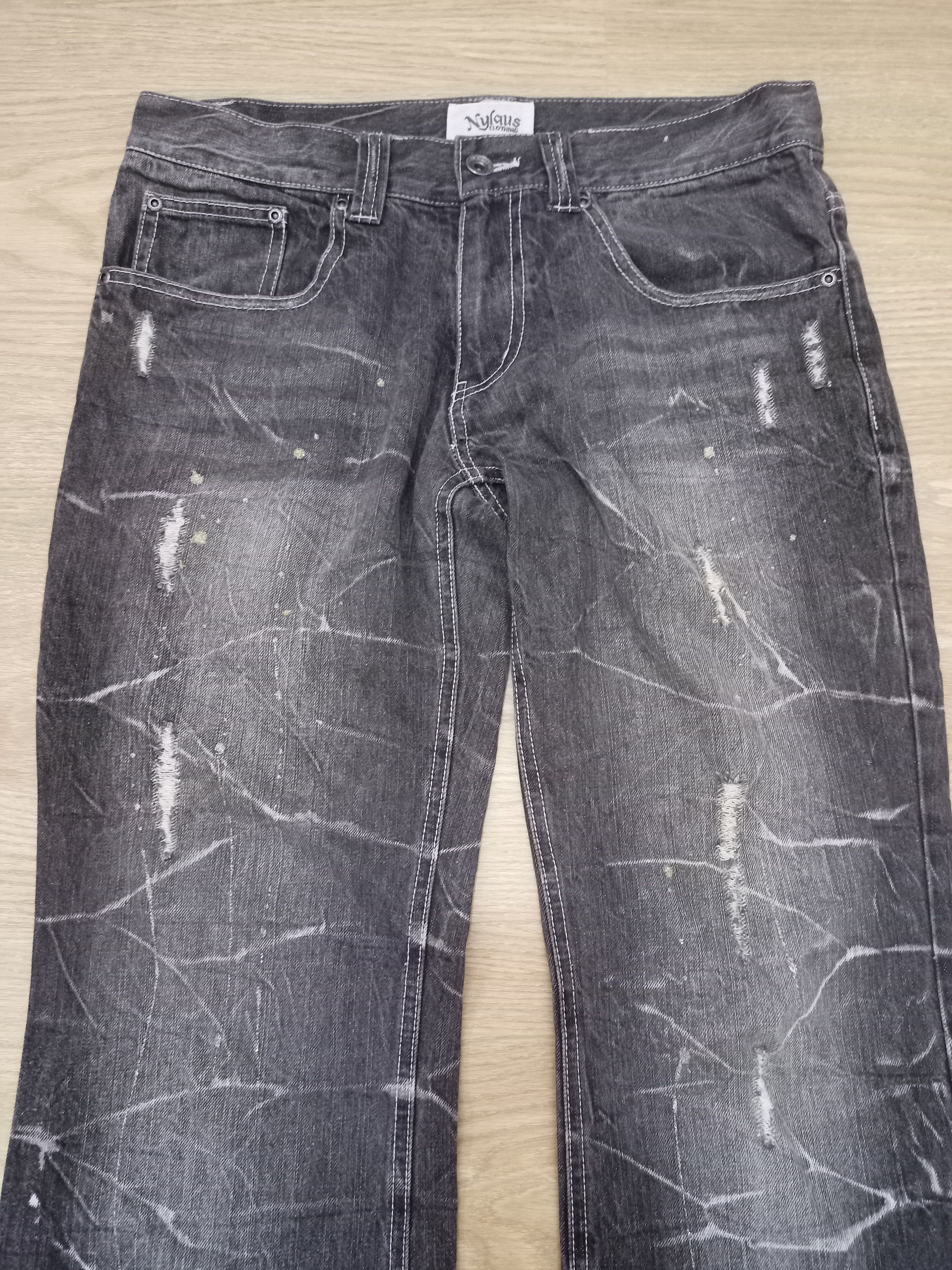 Japanese Brand Vintage Nylaus Clothing Whiskered Flare Jeans Size US 32 / EU 48 - 6 Thumbnail