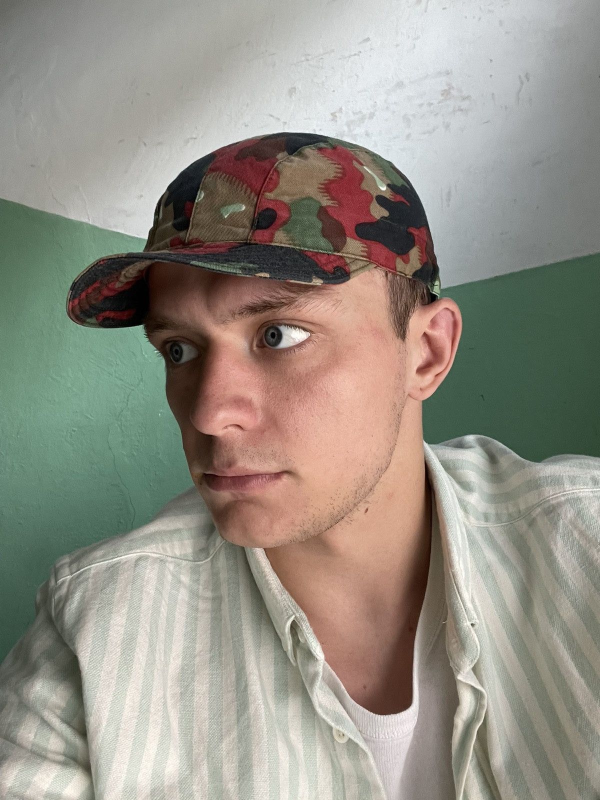 Vintage Swiss 90s Army Military Cap Size ONE SIZE - 2 Thumbnail