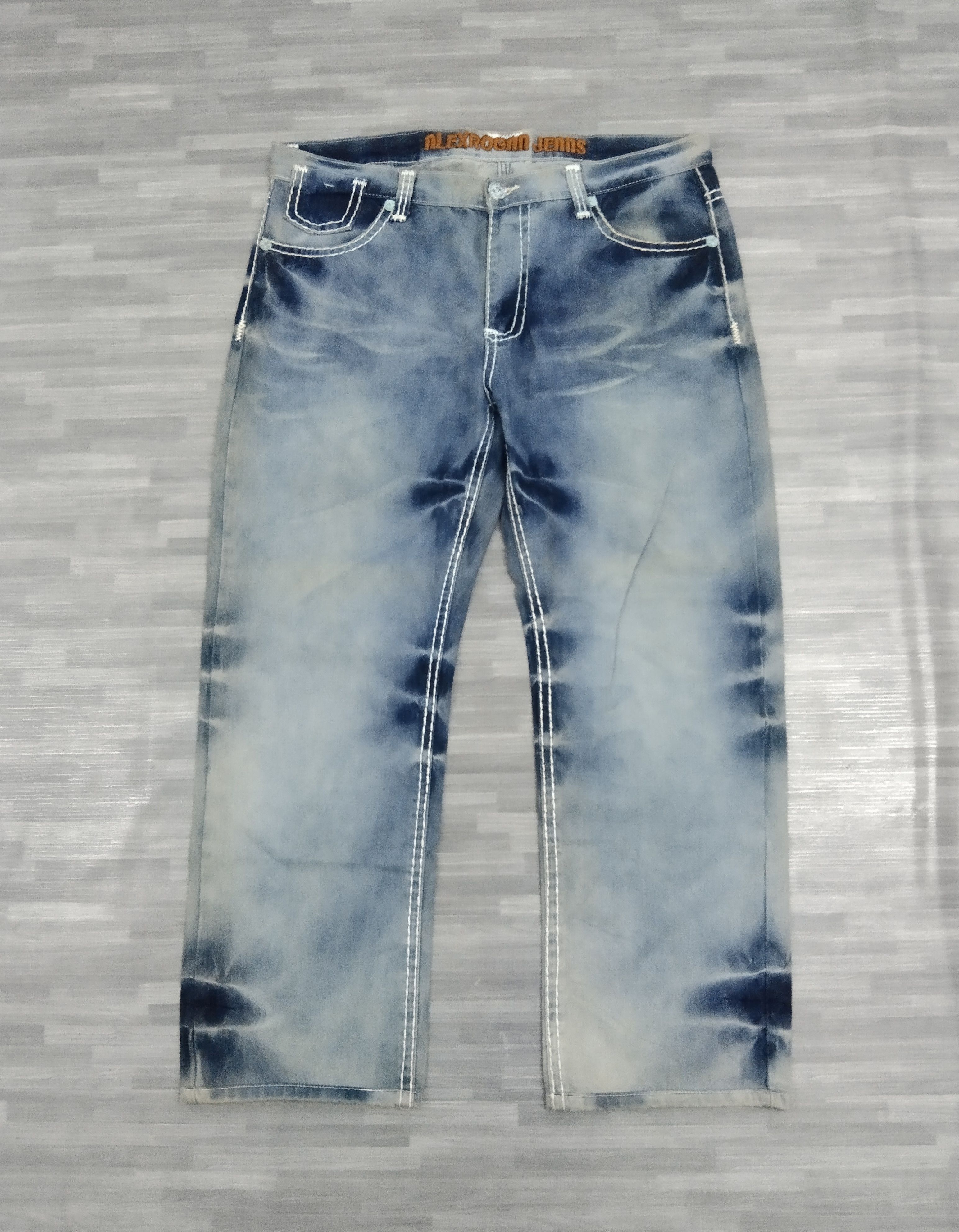 Bleach × If Six Was Nine ALEX MORGAN DISTRESSED BLEACH BIG SIZE DENIM PANTS  | Grailed, image size:3088x3968