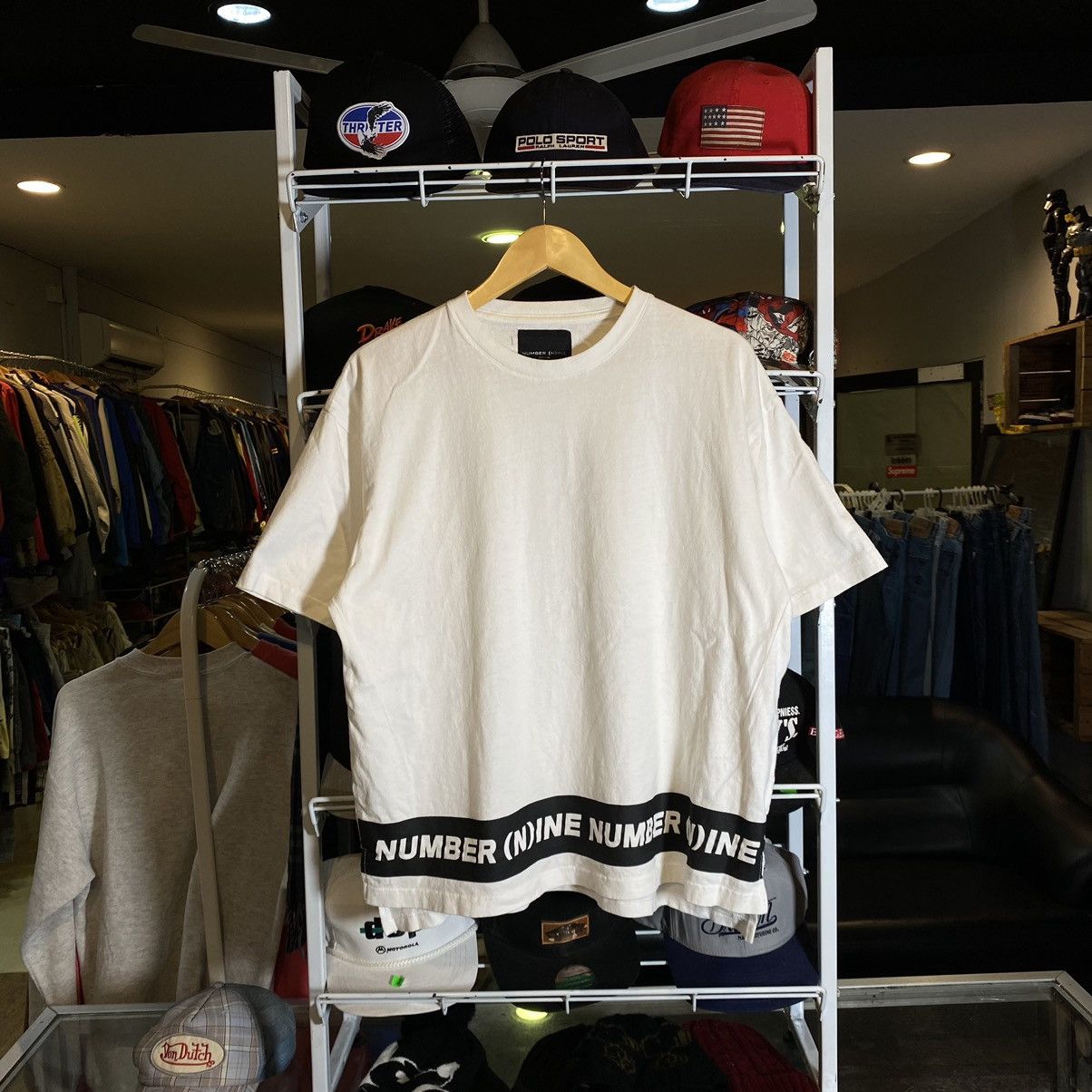 Rare NUMBER (N)INE Big Spellout Tape Tee Tshirt
