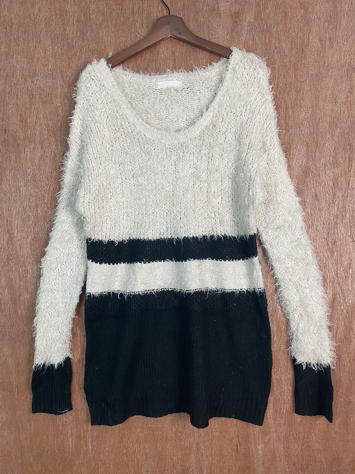 Homespun Knitwear DL Jeanasis Cream Shag Shaggy Fur Mohair Knitwear #B633 Size L / US 10 / IT 46 - 1 Thumbnail