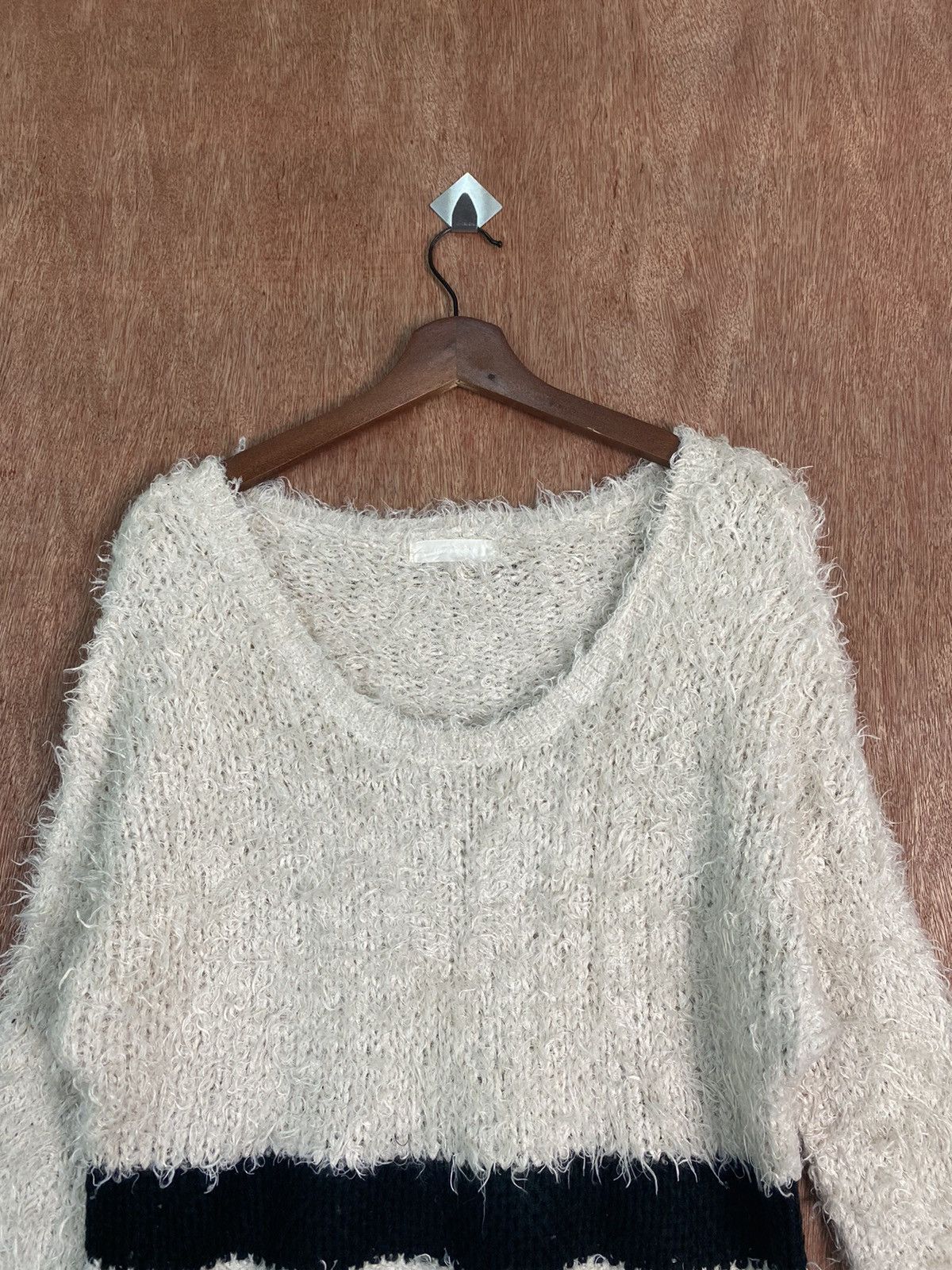 Homespun Knitwear DL Jeanasis Cream Shag Shaggy Fur Mohair Knitwear #B633 Size L / US 10 / IT 46 - 2 Thumbnail