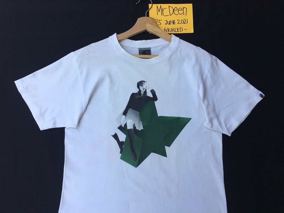 image of Bape "Bapesta Girl" Logo Tee (2003) in White, Men's (Size Medium)