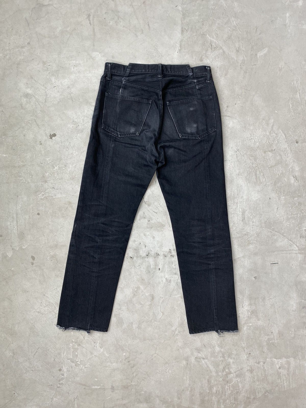 Unused Unused Split Seam Washed Black Jeans Size US 31 - 2 Thumbnail