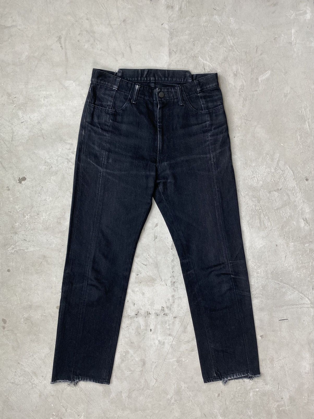 Unused Unused Split Seam Washed Black Jeans Size US 31 - 1 Thumbnail