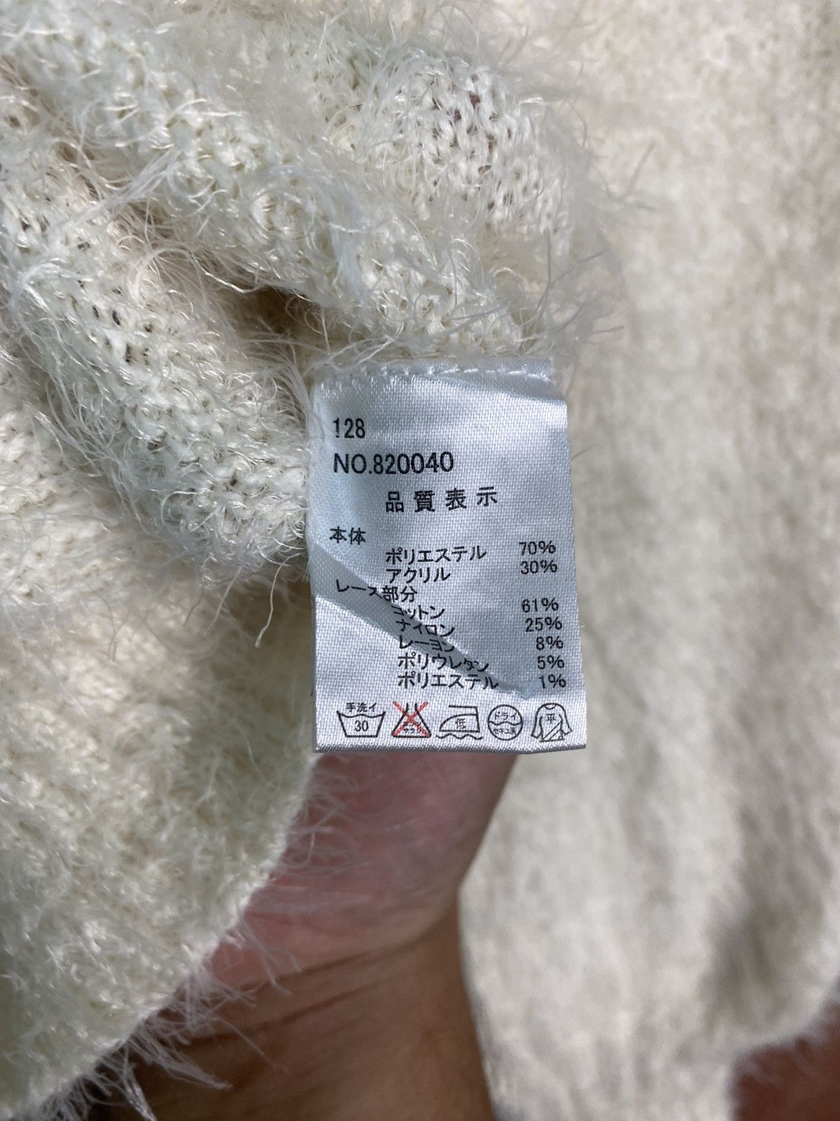 Homespun Knitwear × Japanese Brand DL Nice Claup White Shag Shaggy Fur Mohair Knitwear #B620 Size S / US 4 / IT 40 - 9 Thumbnail