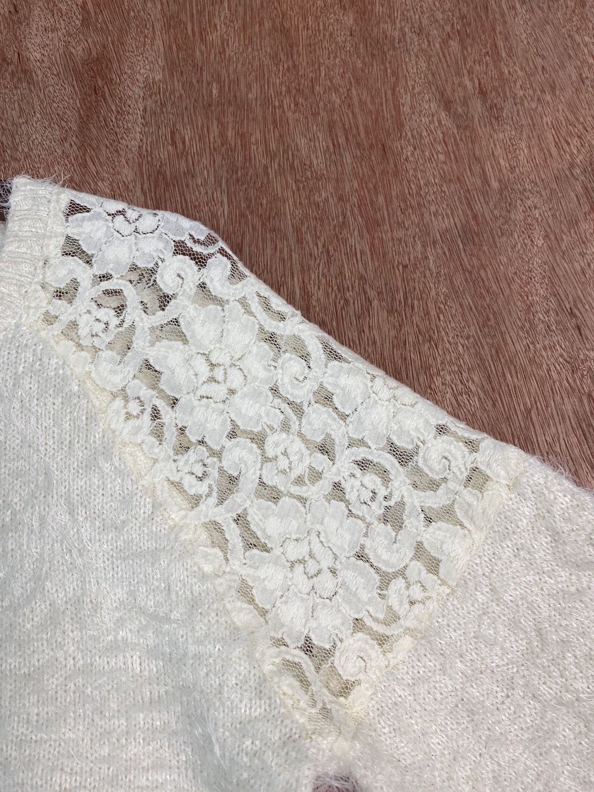 Homespun Knitwear × Japanese Brand DL Nice Claup White Shag Shaggy Fur Mohair Knitwear #B620 Size S / US 4 / IT 40 - 5 Thumbnail