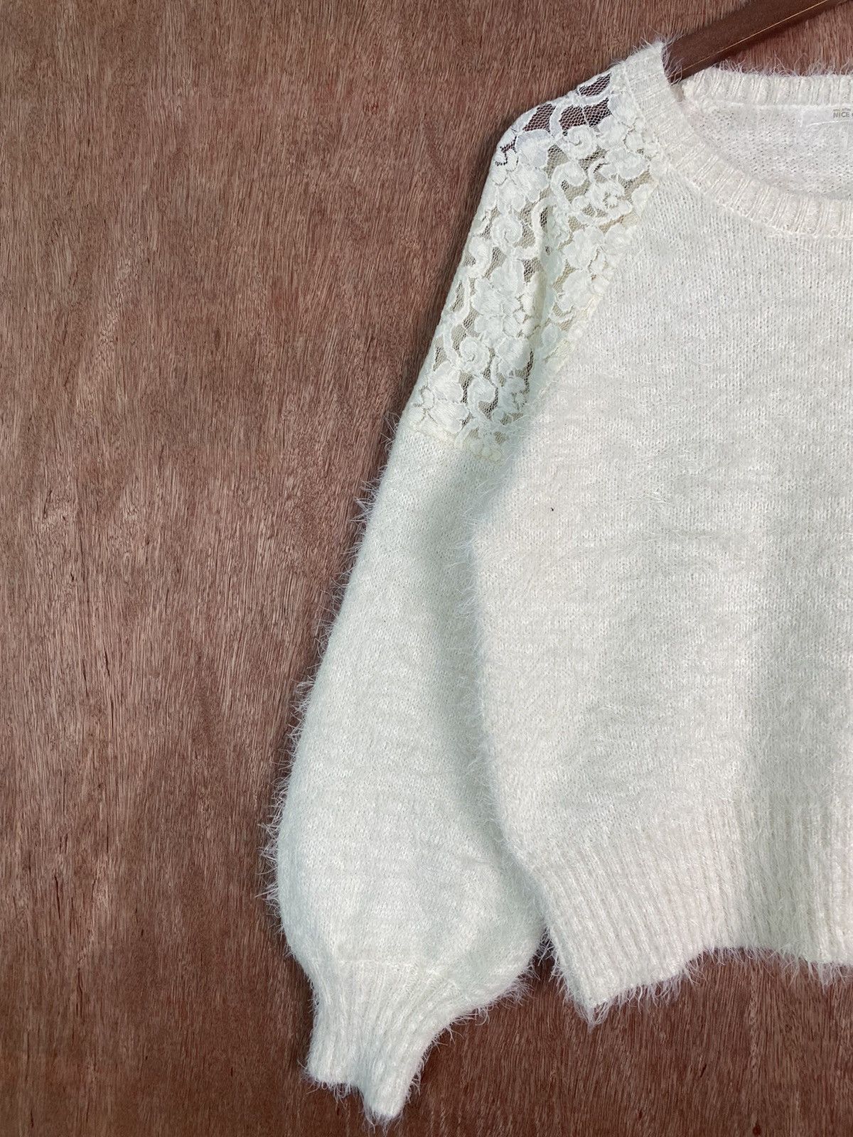 Homespun Knitwear × Japanese Brand DL Nice Claup White Shag Shaggy Fur Mohair Knitwear #B620 Size S / US 4 / IT 40 - 3 Thumbnail