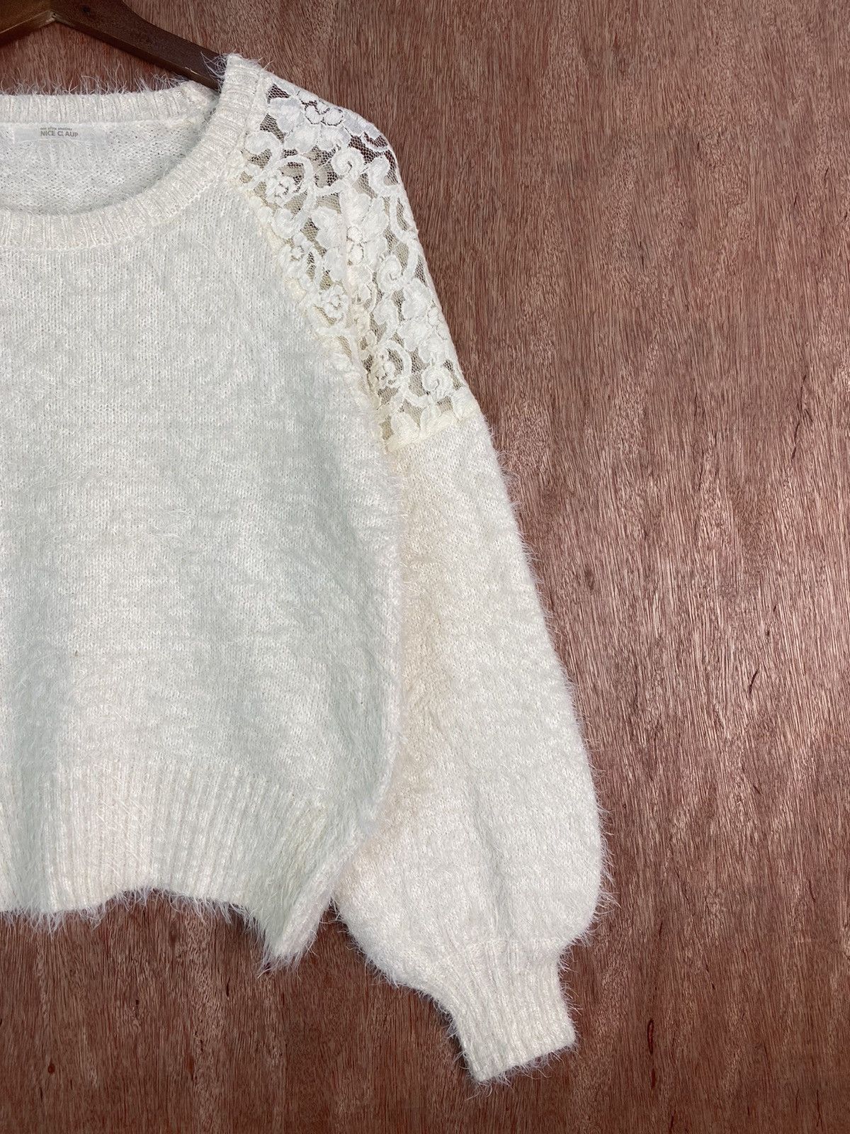 Homespun Knitwear × Japanese Brand DL Nice Claup White Shag Shaggy Fur Mohair Knitwear #B620 Size S / US 4 / IT 40 - 4 Thumbnail