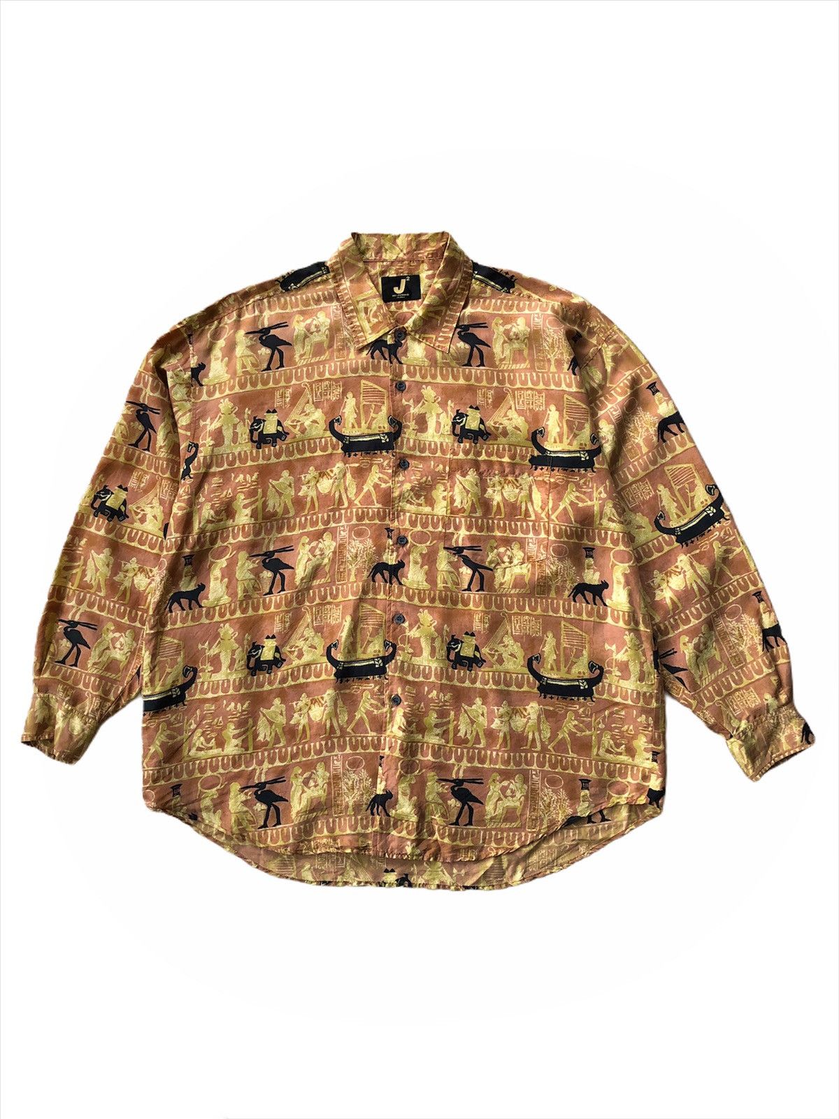 Art Comes First GRAIL💎OG Mr. JUNKO 🇯🇵 "Egypt Ancient" Silk O/S Shirt Size US L / EU 52-54 / 3 - 1 Thumbnail