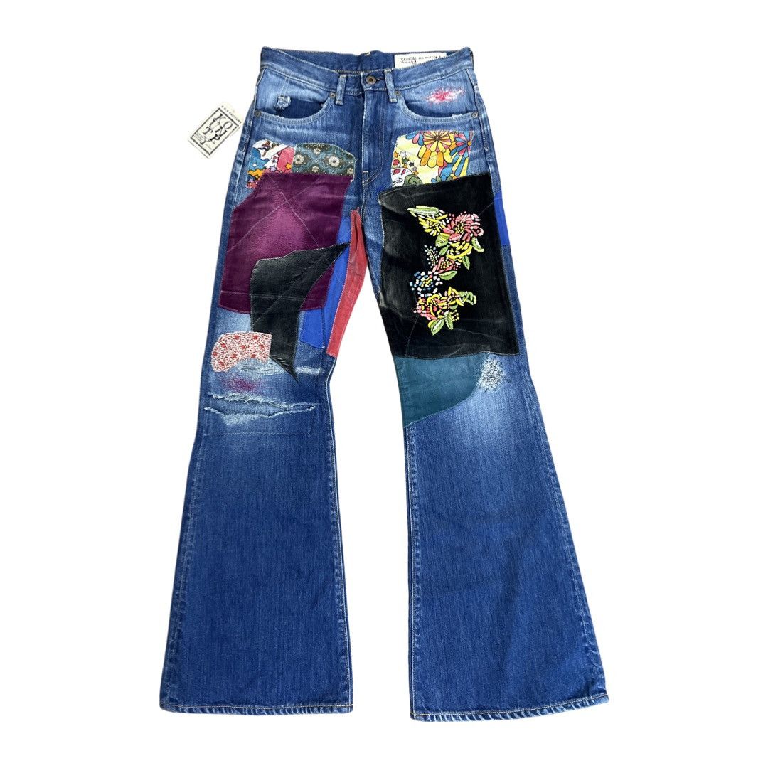 image of Kapital Patchwork Denim in Blue, Men's (Size 28)
