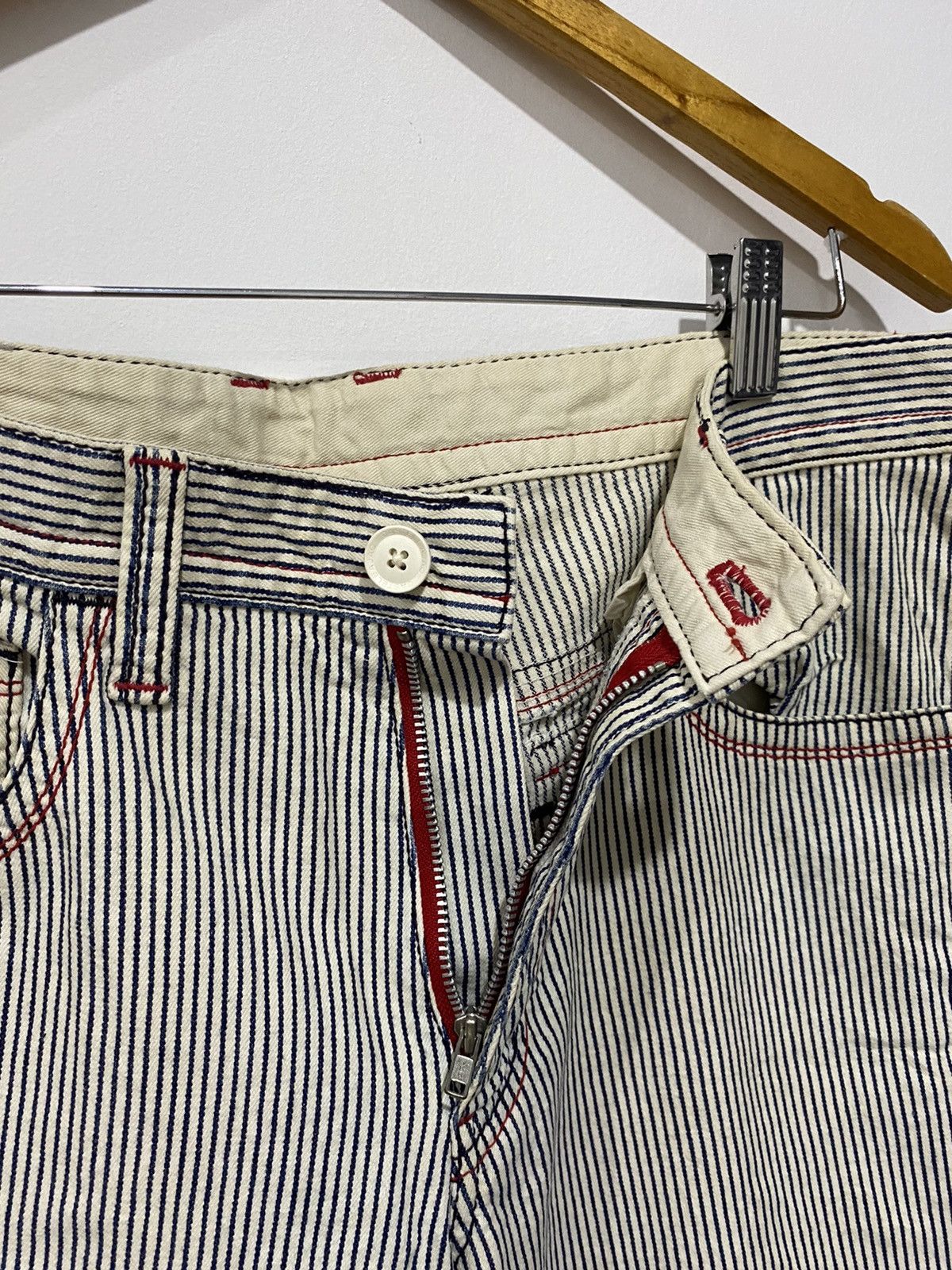 Japanese Brand × Jean Charles De Castelbajac CastelBajac Striped Jail Pants nice designer Size US 34 / EU 50 - 6 Thumbnail