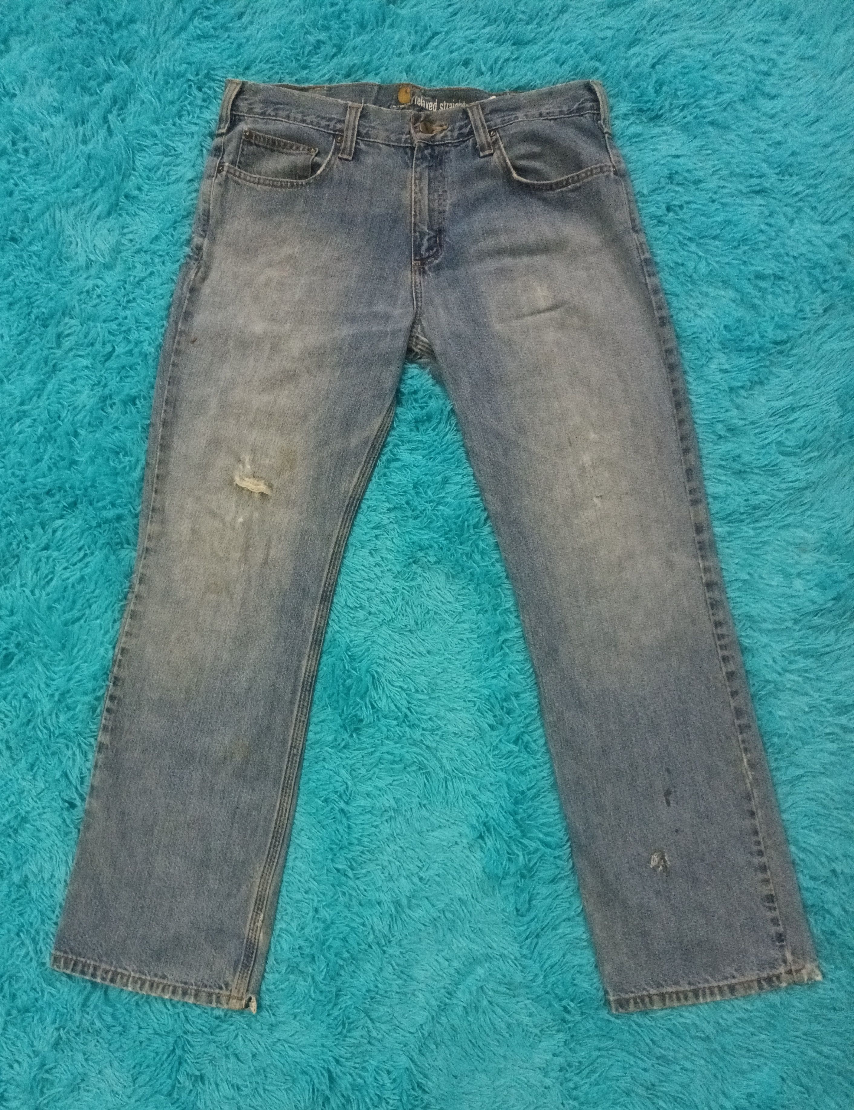 Carhartt 🔥 CARHARTT DISTRESSED DENIM PANTS 🔥 Size US 34 / EU 50 - 2 Thumbnail