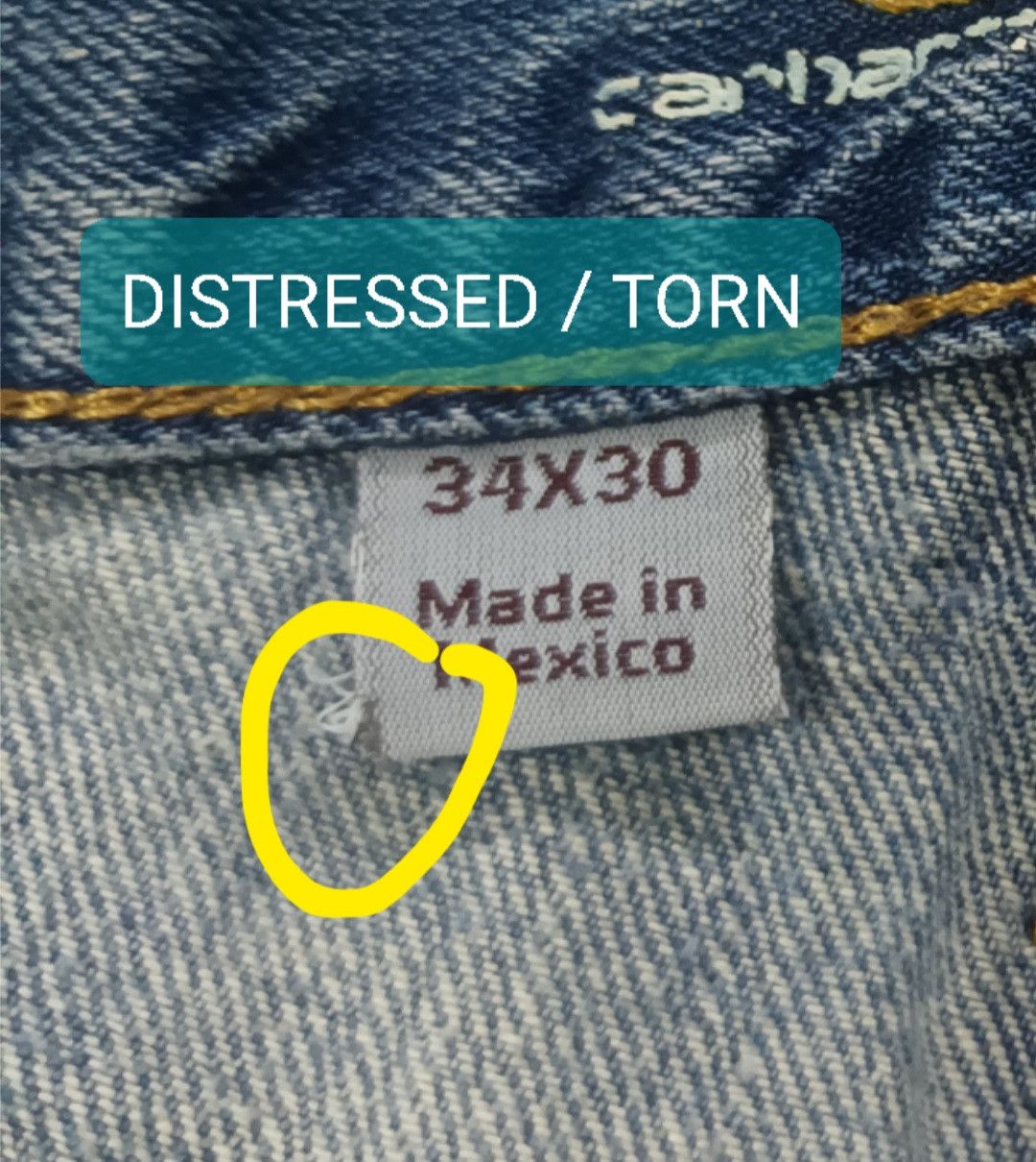 Carhartt 🔥 CARHARTT DISTRESSED DENIM PANTS 🔥 Size US 34 / EU 50 - 6 Thumbnail
