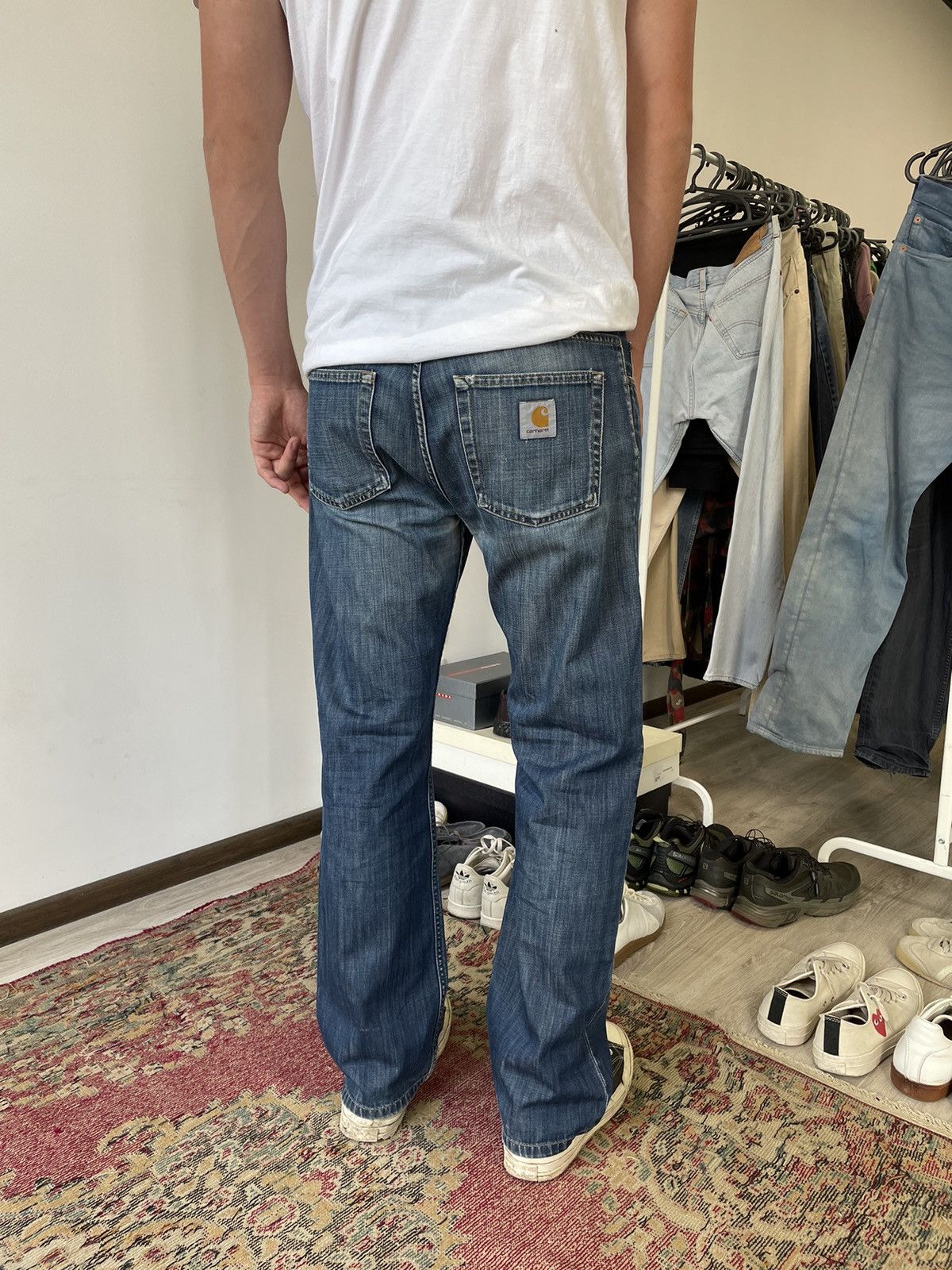 Carhartt Carhartt Retro Pant 90s Straight Relaxed Denim Jeans 4215AC Size US 34 / EU 50 - 1 Thumbnail
